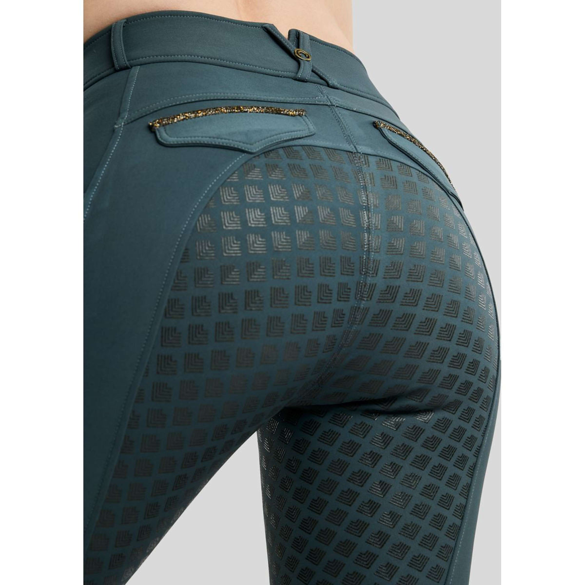 Montar Pantaloni da Equitazione MoVeronica Golden Quartz Full Grip Dark Slate