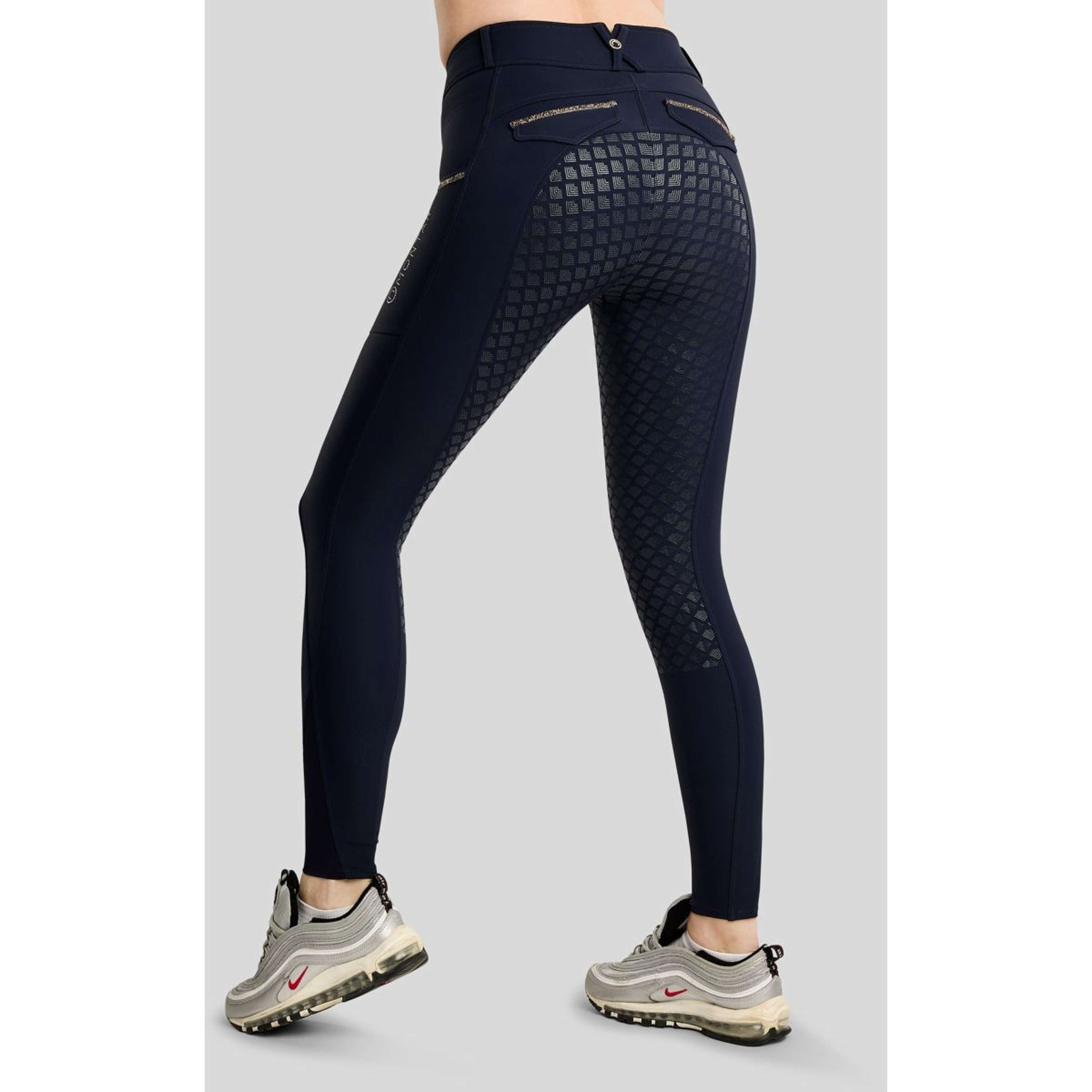 Montar Pantaloni da Equitazione MoVeronica Golden Quartz Full Grip Navy