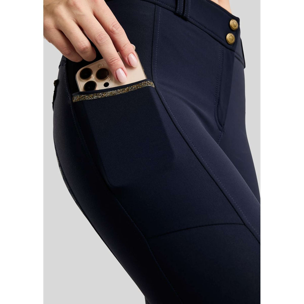 Montar Pantaloni da Equitazione MoVeronica Golden Quartz Full Grip Navy
