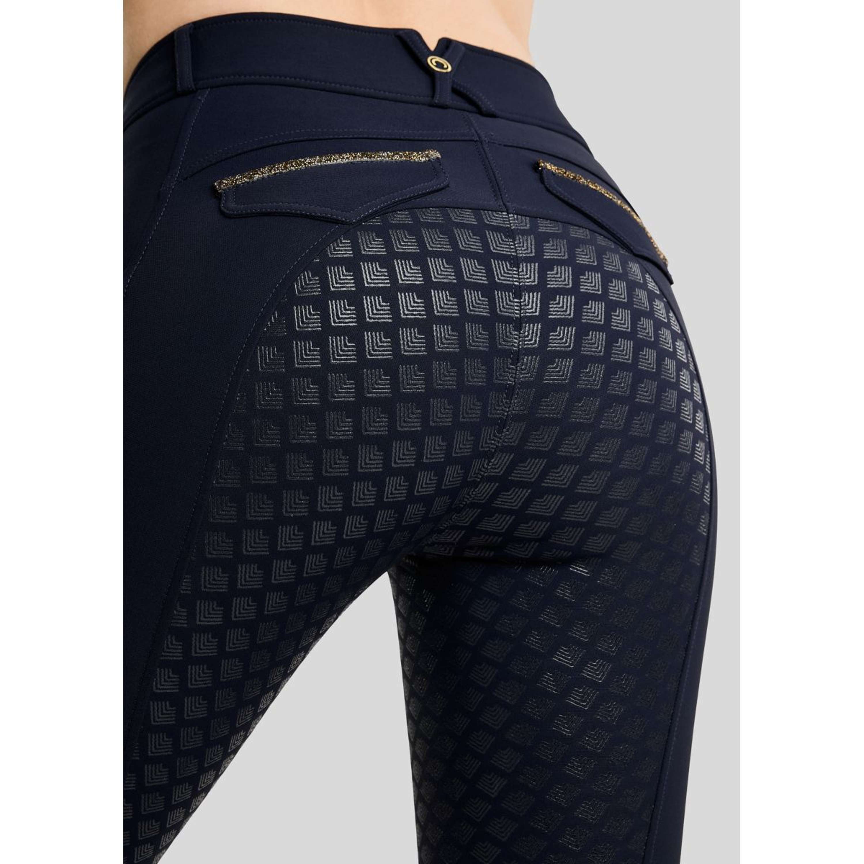 Montar Pantaloni da Equitazione MoVeronica Golden Quartz Full Grip Navy