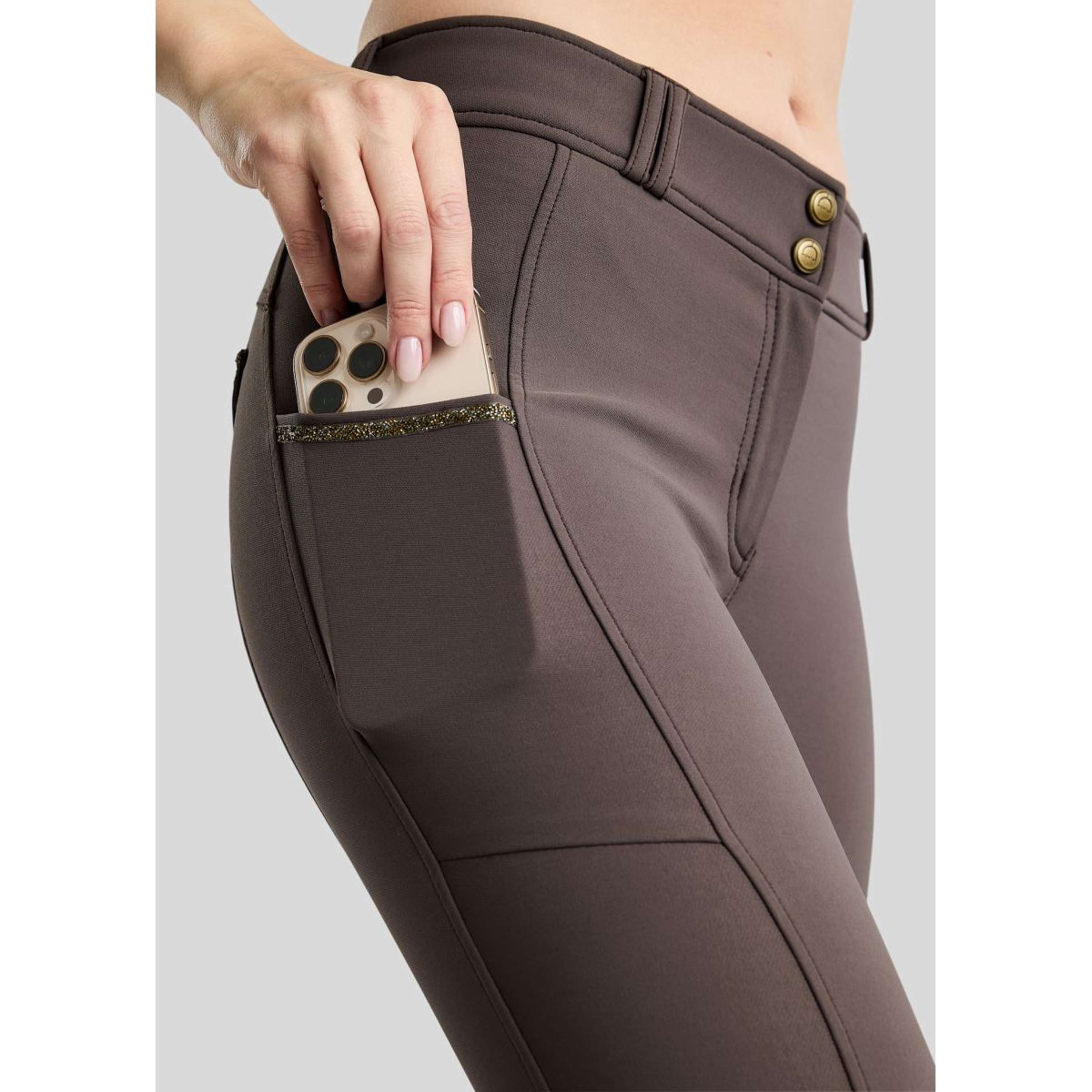 Montar Pantaloni da Equitazione MoVeronica Golden Quartz Full Grip Black Peony