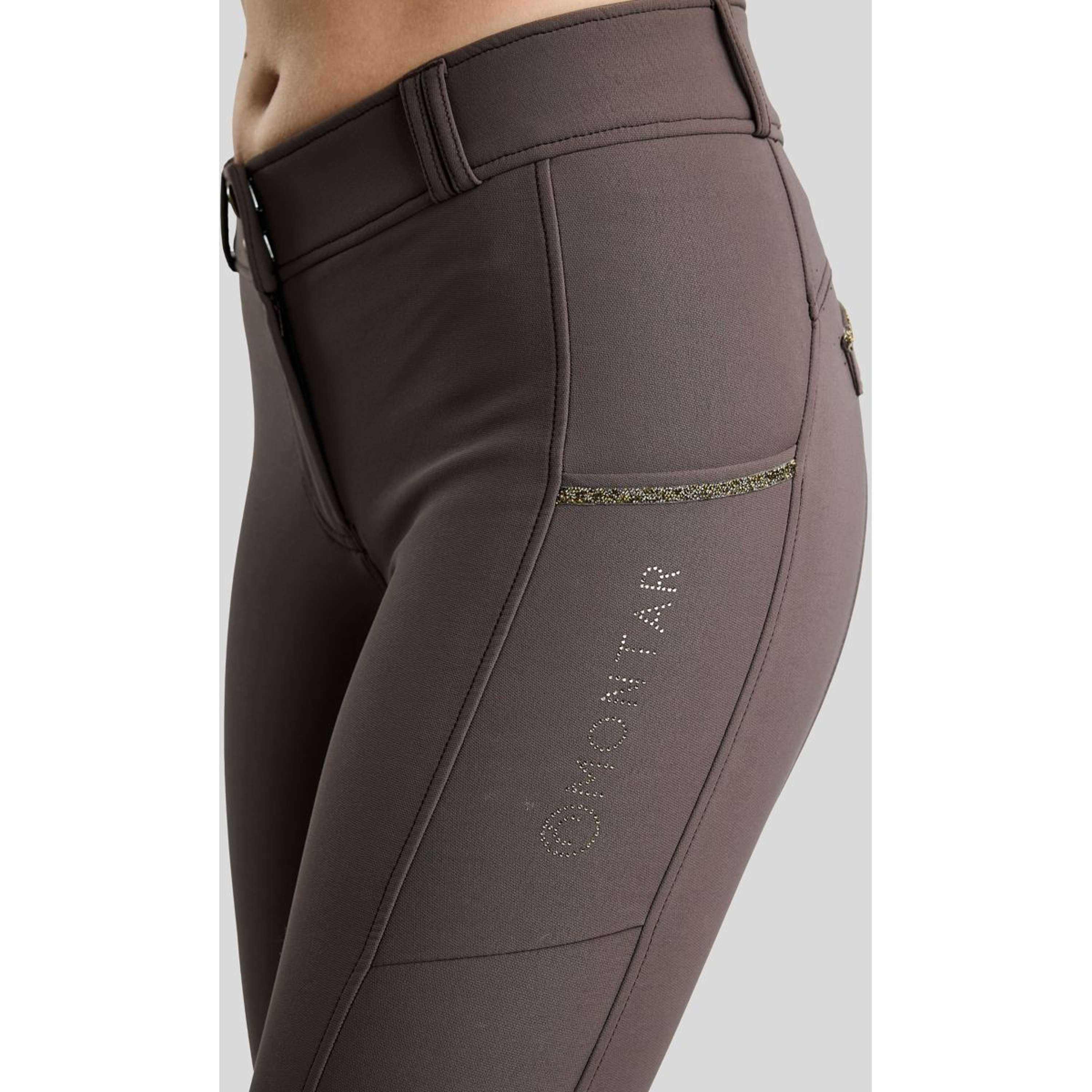 Montar Pantaloni da Equitazione MoVeronica Golden Quartz Full Grip Black Peony