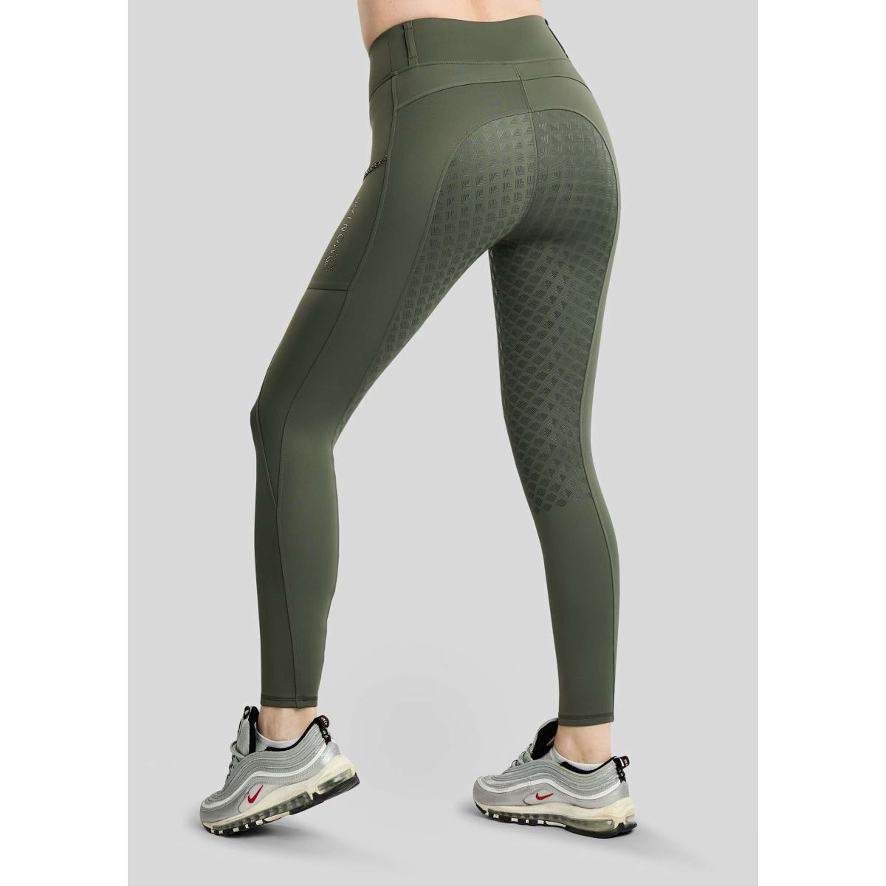 Montar Leggings da equitazione termici MoVeronica Golden Quartz Full Grip Forest Green