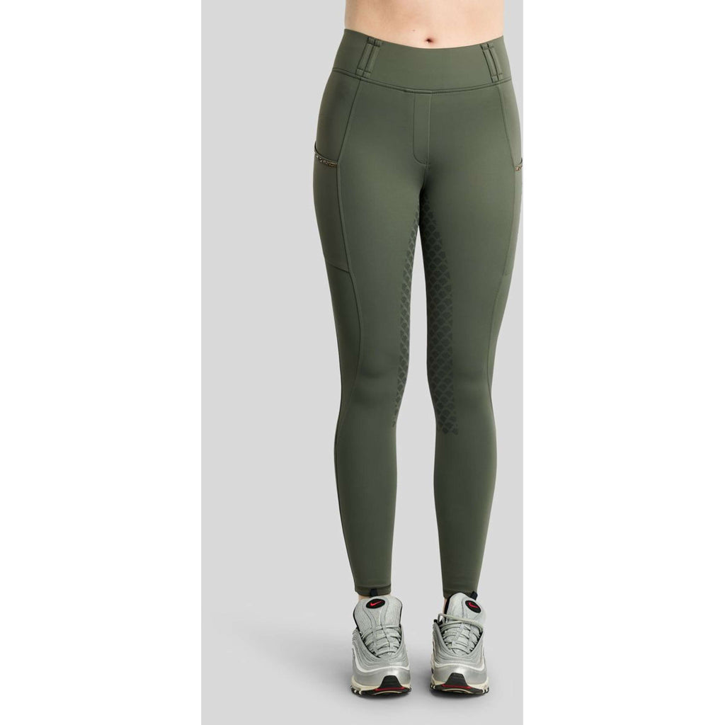 Montar Leggings da equitazione termici MoVeronica Golden Quartz Full Grip Forest Green