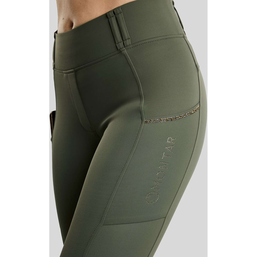 Montar Leggings da equitazione termici MoVeronica Golden Quartz Full Grip Forest Green