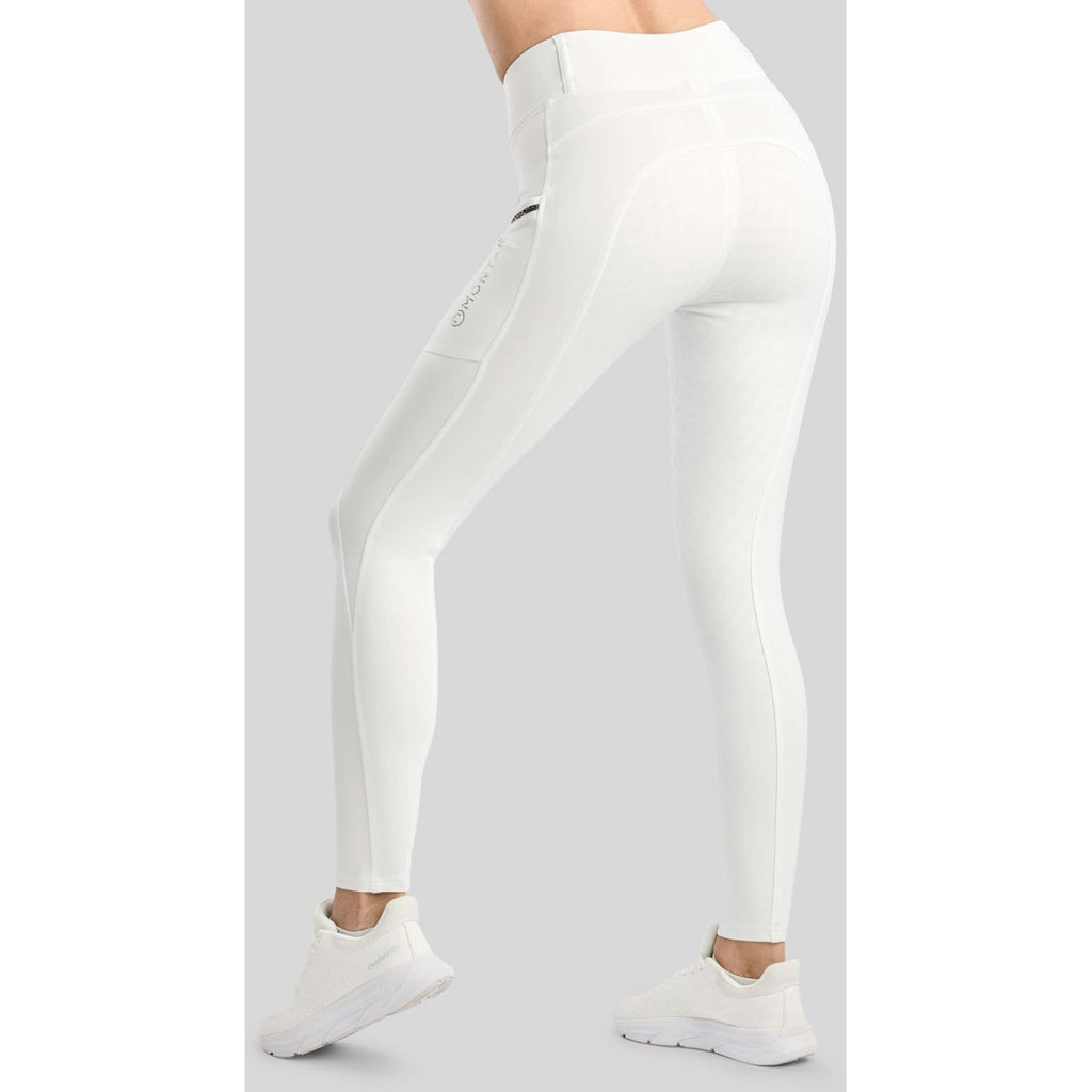 Montar Leggings da equitazione termici MoVeronica Golden Quartz Full Grip Bianco