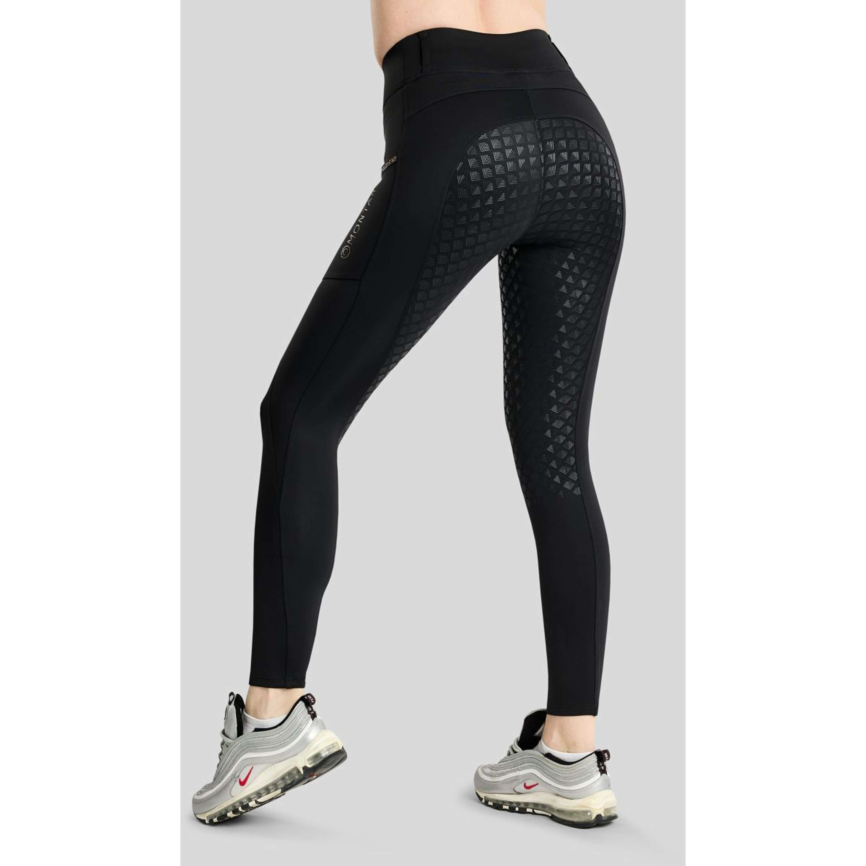 Montar Leggings da equitazione termici MoVeronica Golden Quartz Full Grip Nero