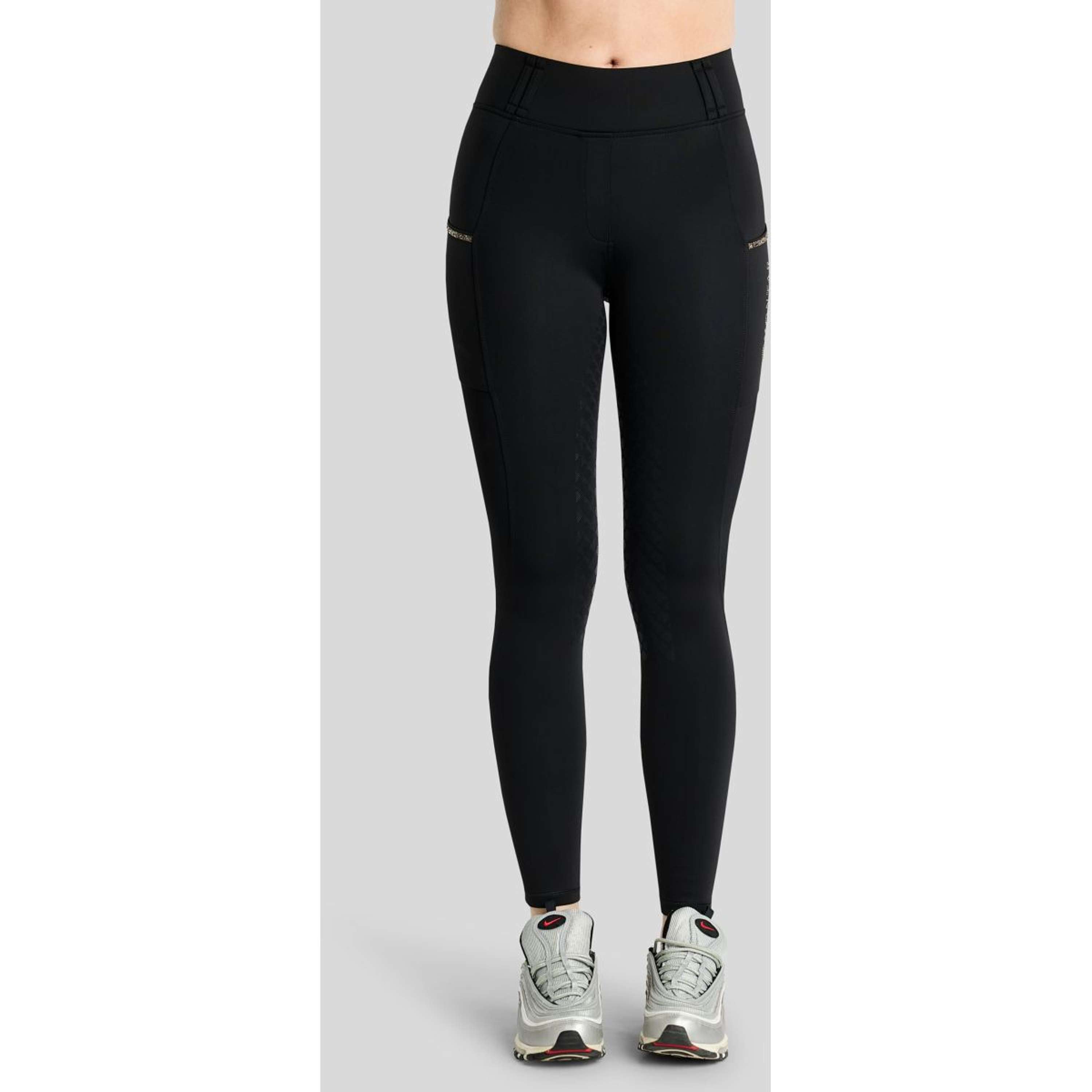 Montar Leggings da equitazione termici MoVeronica Golden Quartz Full Grip Nero