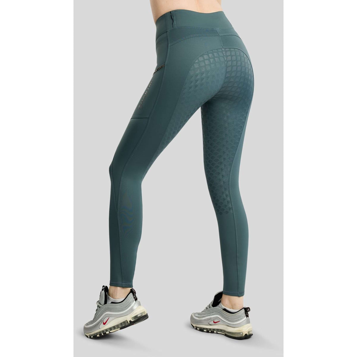 Montar Leggings da equitazione termici MoVeronica Golden Quartz Full Grip Dark Slate