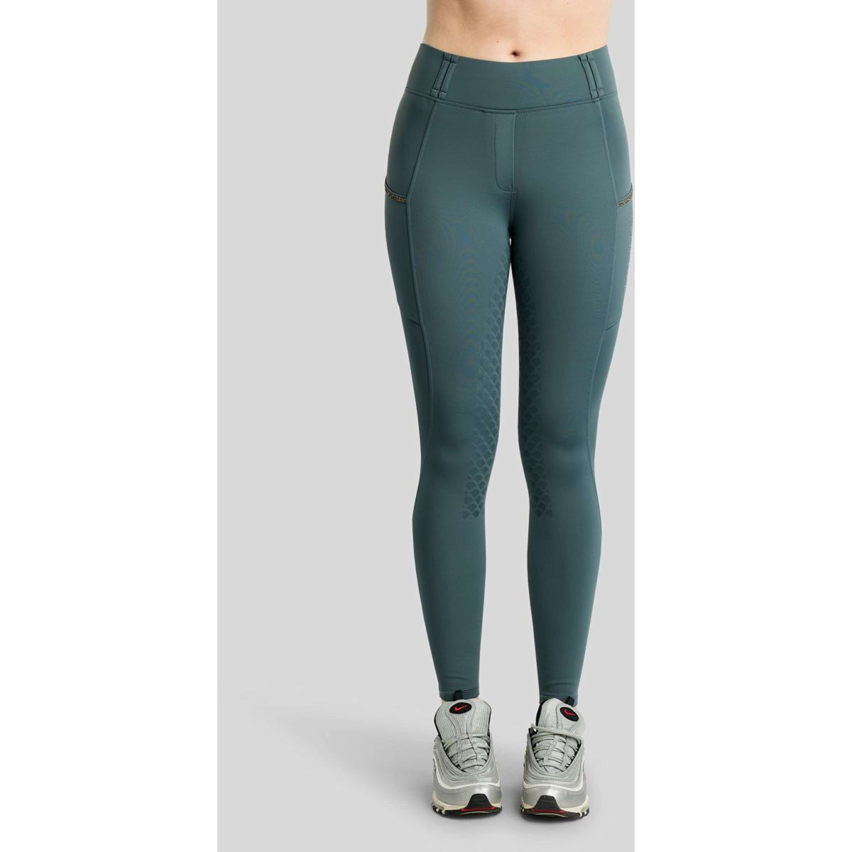 Montar Leggings da equitazione termici MoVeronica Golden Quartz Full Grip Dark Slate