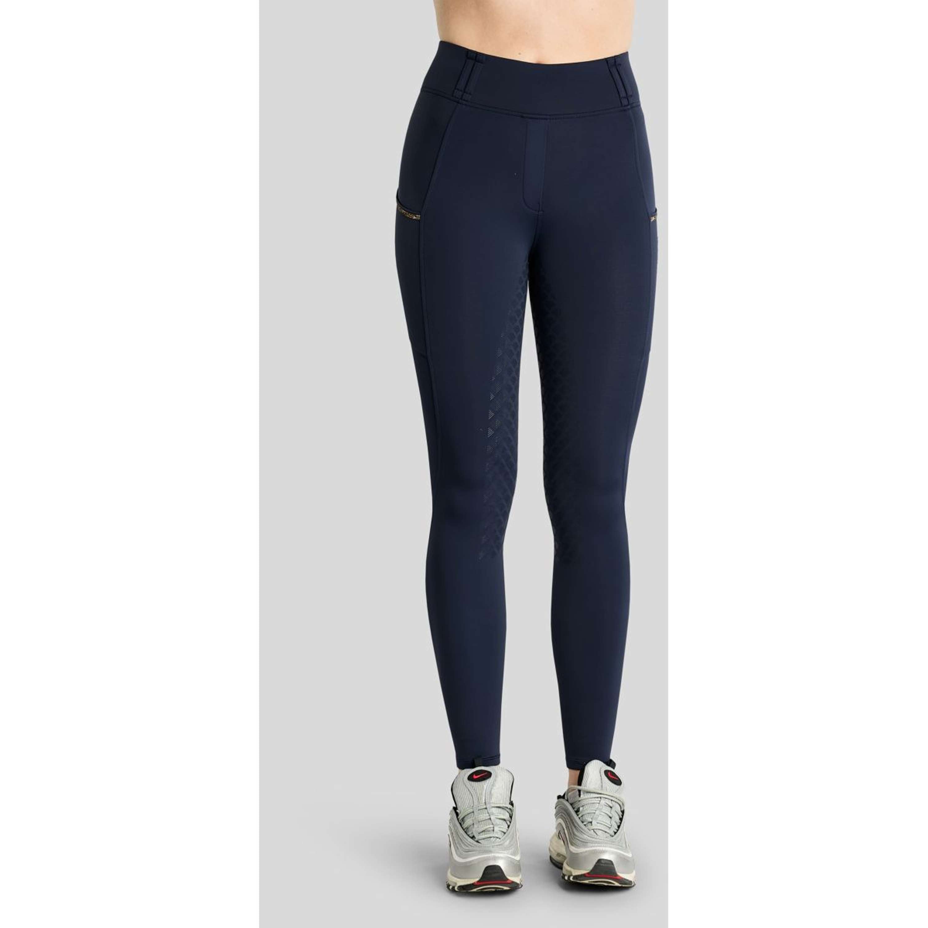 Montar Leggings da equitazione termici MoVeronica Golden Quartz Full Grip Navy