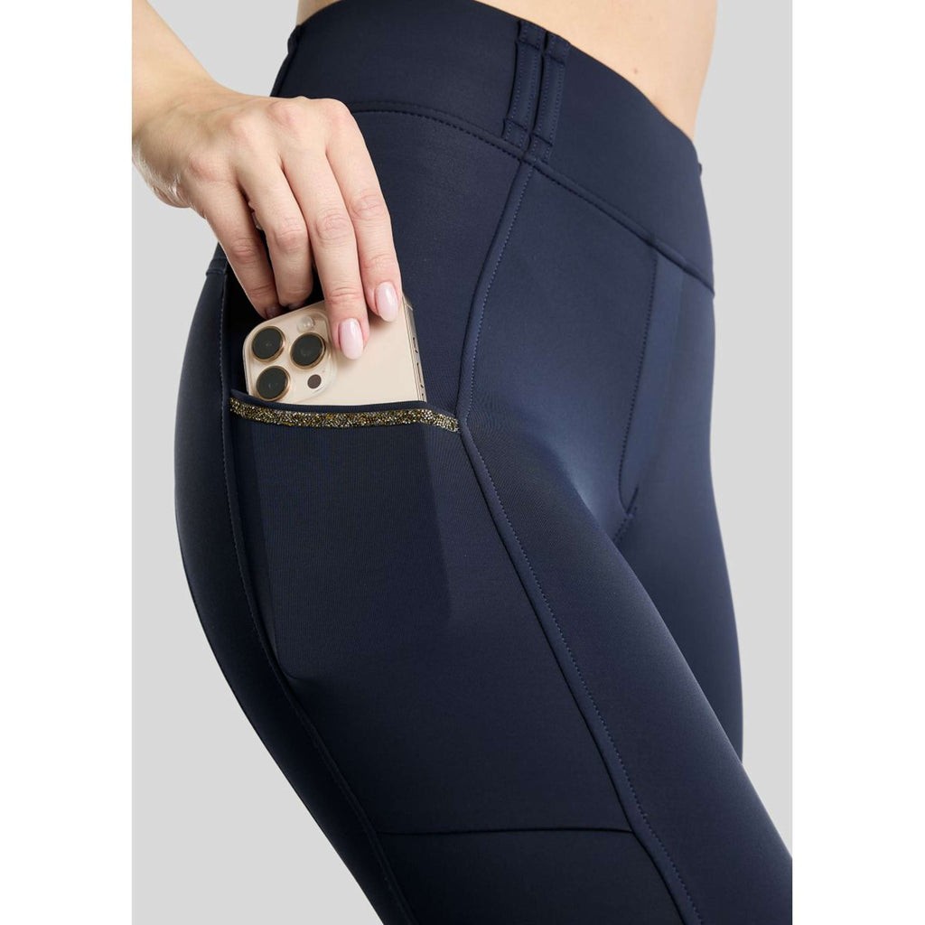 Montar Leggings da equitazione termici MoVeronica Golden Quartz Full Grip Navy