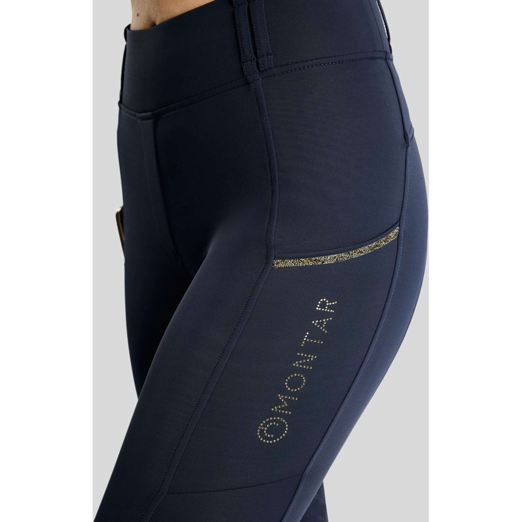 Montar Leggings da equitazione termici MoVeronica Golden Quartz Full Grip Navy