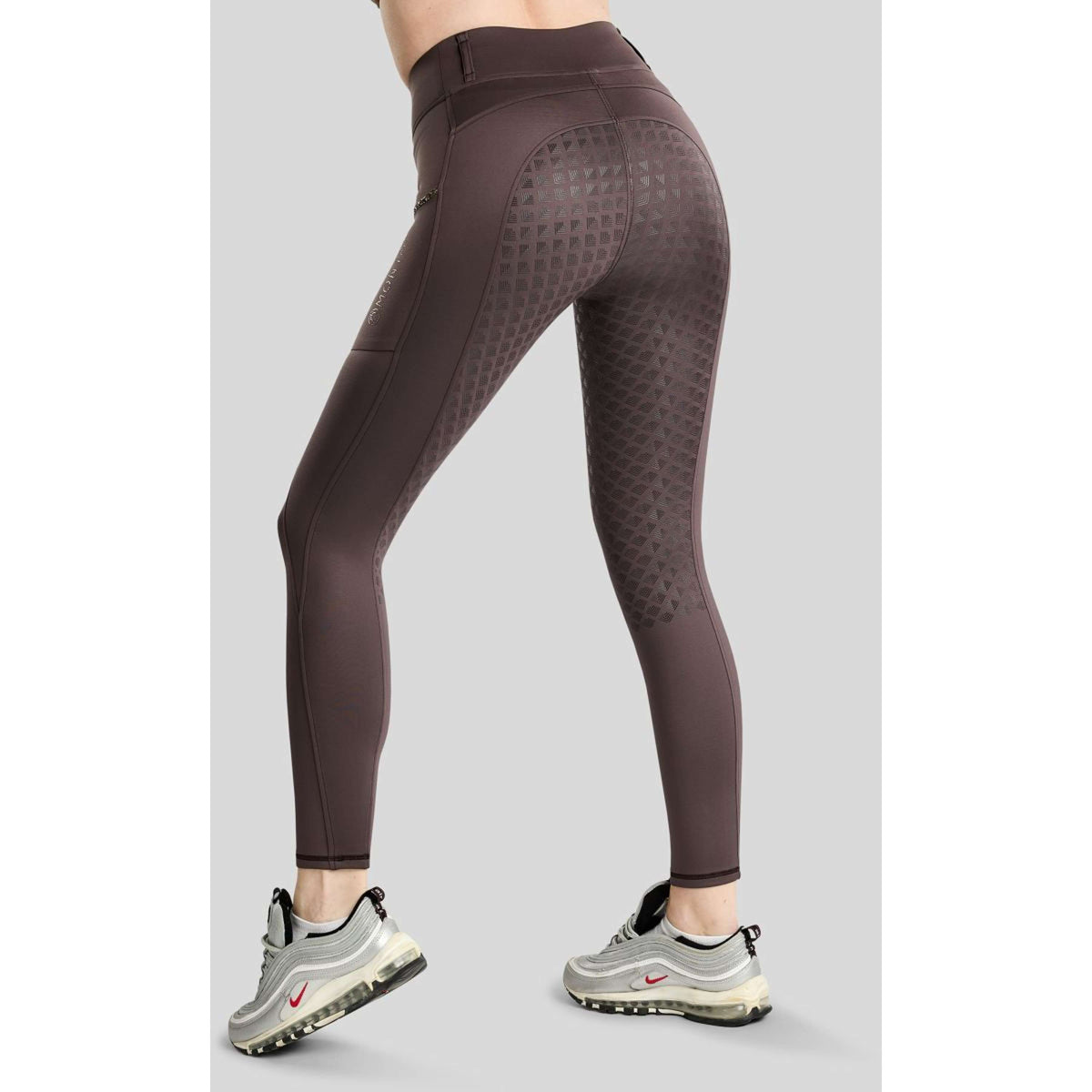Montar Leggings da equitazione termici MoVeronica Golden Quartz Full Grip Black Peony