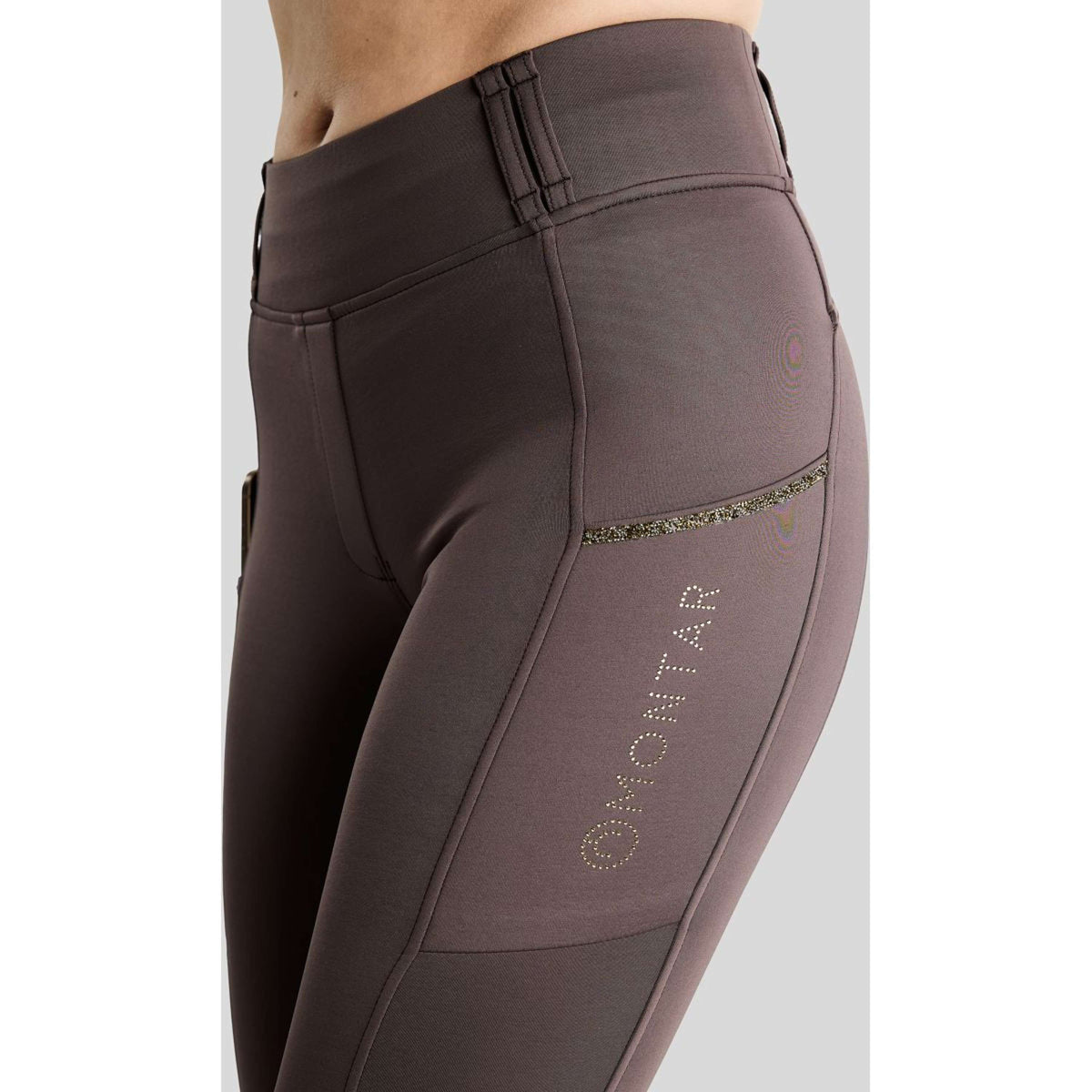 Montar Leggings da equitazione termici MoVeronica Golden Quartz Full Grip Black Peony