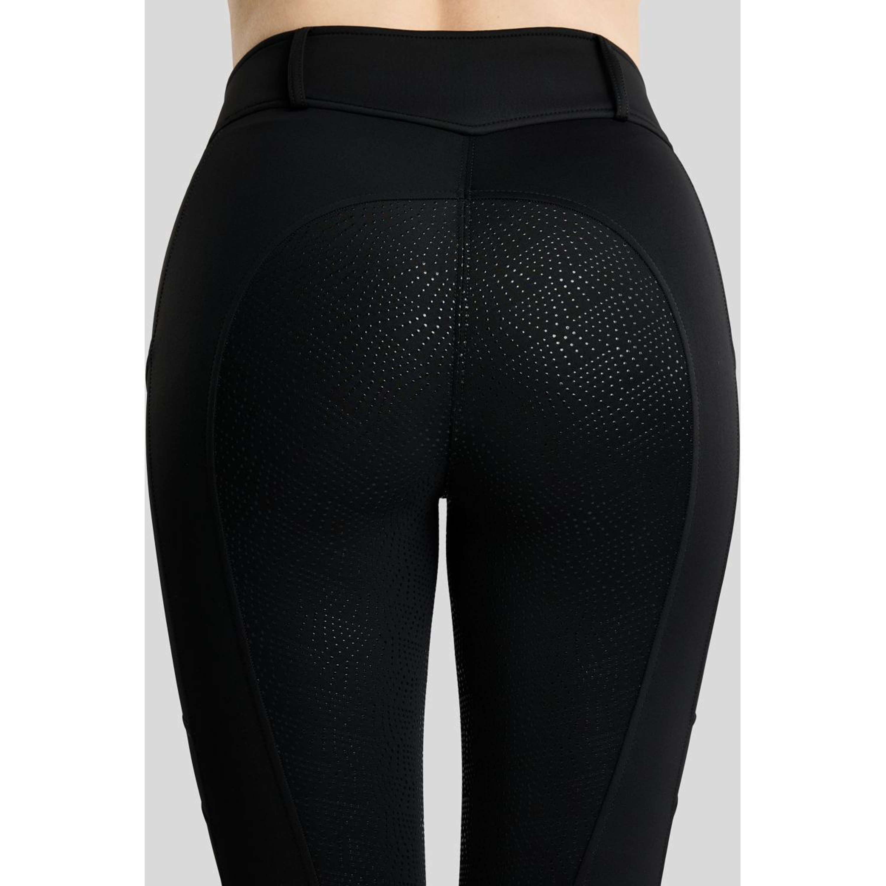 Montar Leggings da equitazione termici MoAddie Hybrid Gun Metal Logo Full Grip Nero