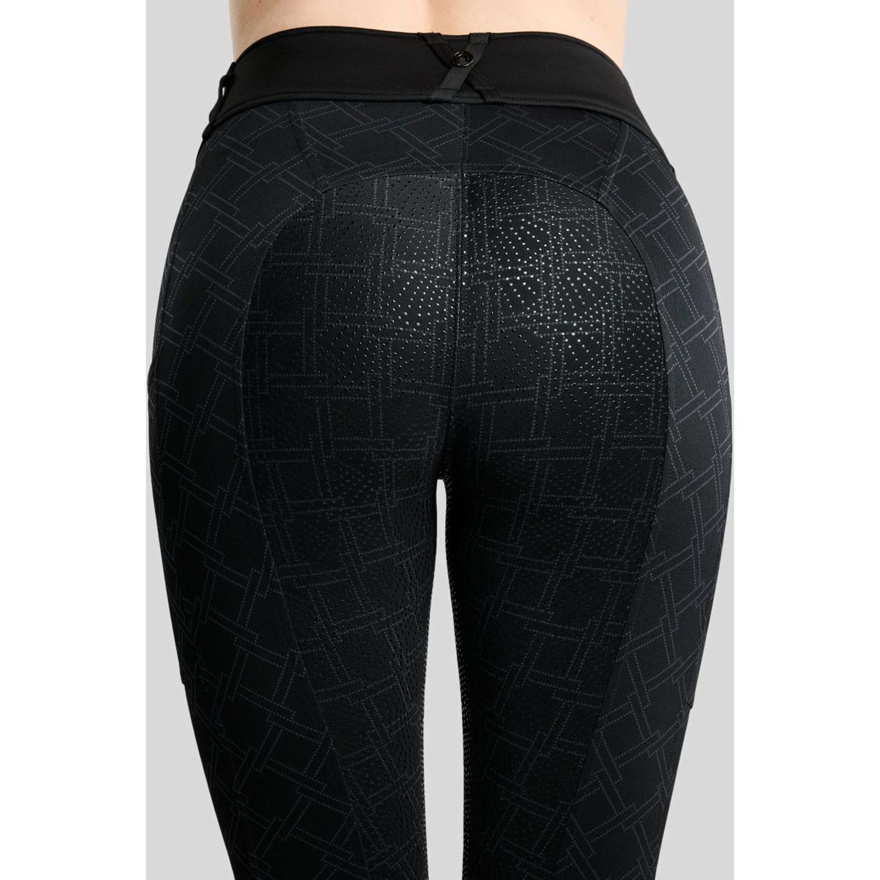 Montar Leggings da equitazione termici MoLeia Lumber Check All Over Printed Full Grip Nero