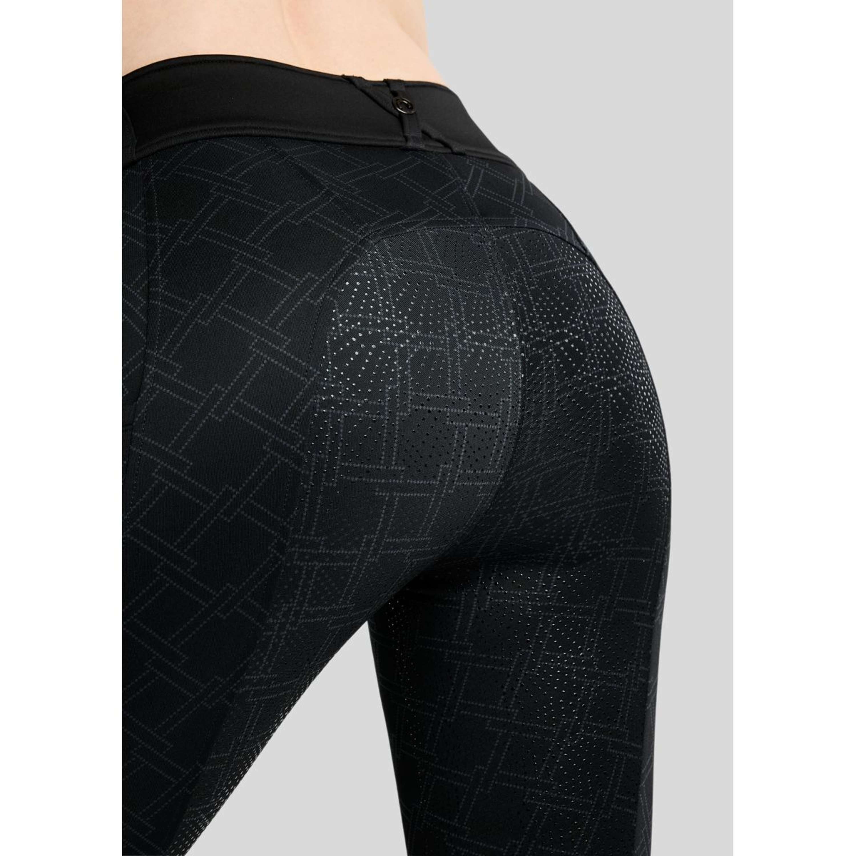Montar Leggings da equitazione termici MoLeia Lumber Check All Over Printed Full Grip Nero