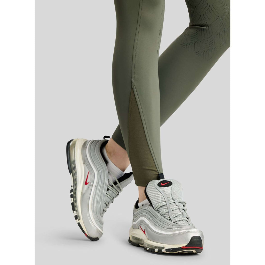 Montar Leggings da Equitazione MoWilma Hybrid Pintucks Golden Quartz Crystals Full Grip Forest Green