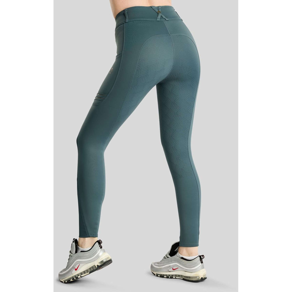 Montar Leggings da Equitazione MoWilma Hybrid Pintucks Golden Quartz Crystals Full Grip Dark Slate