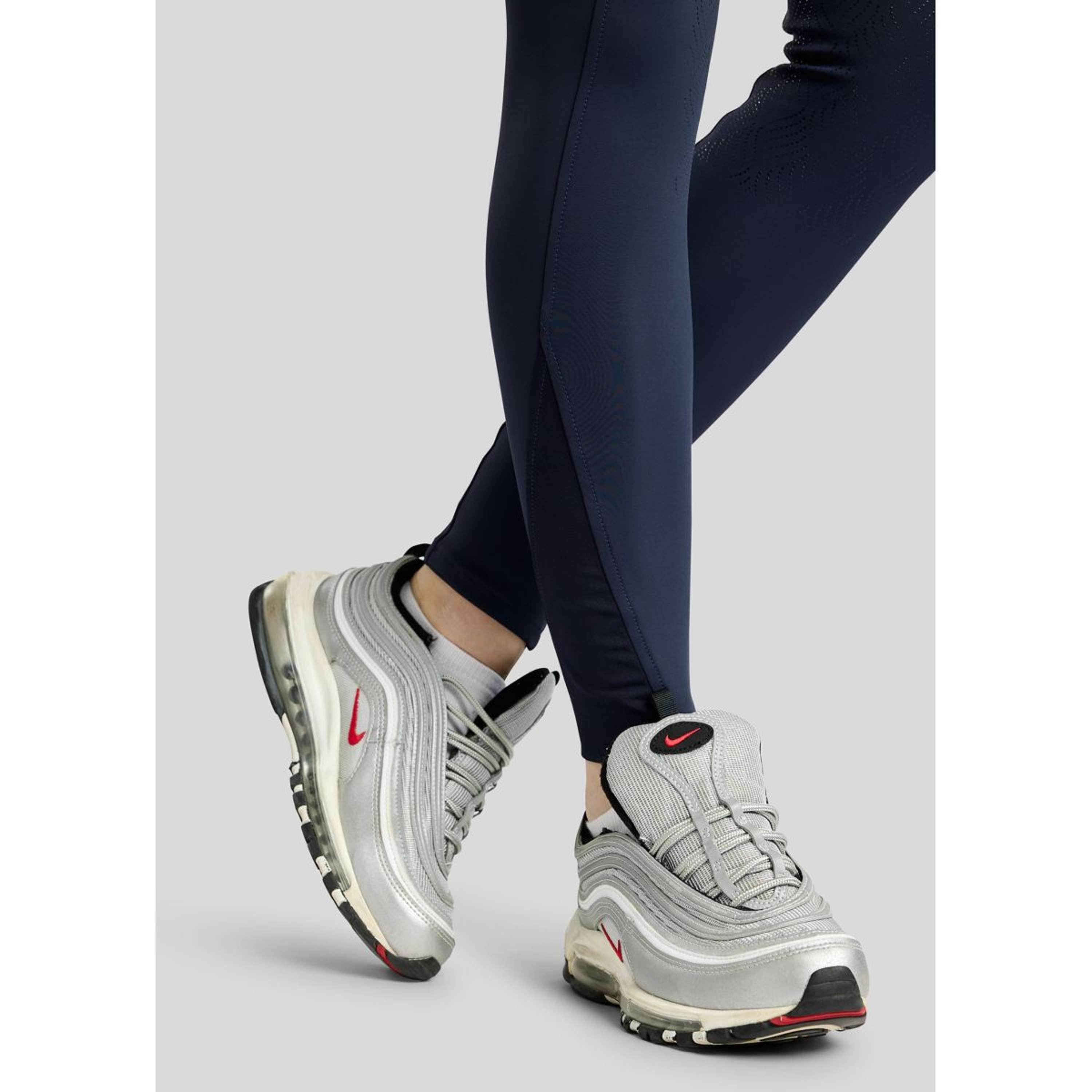 Montar Leggings da Equitazione MoWilma Hybrid Pintucks Golden Quartz Crystals Full Grip Navy