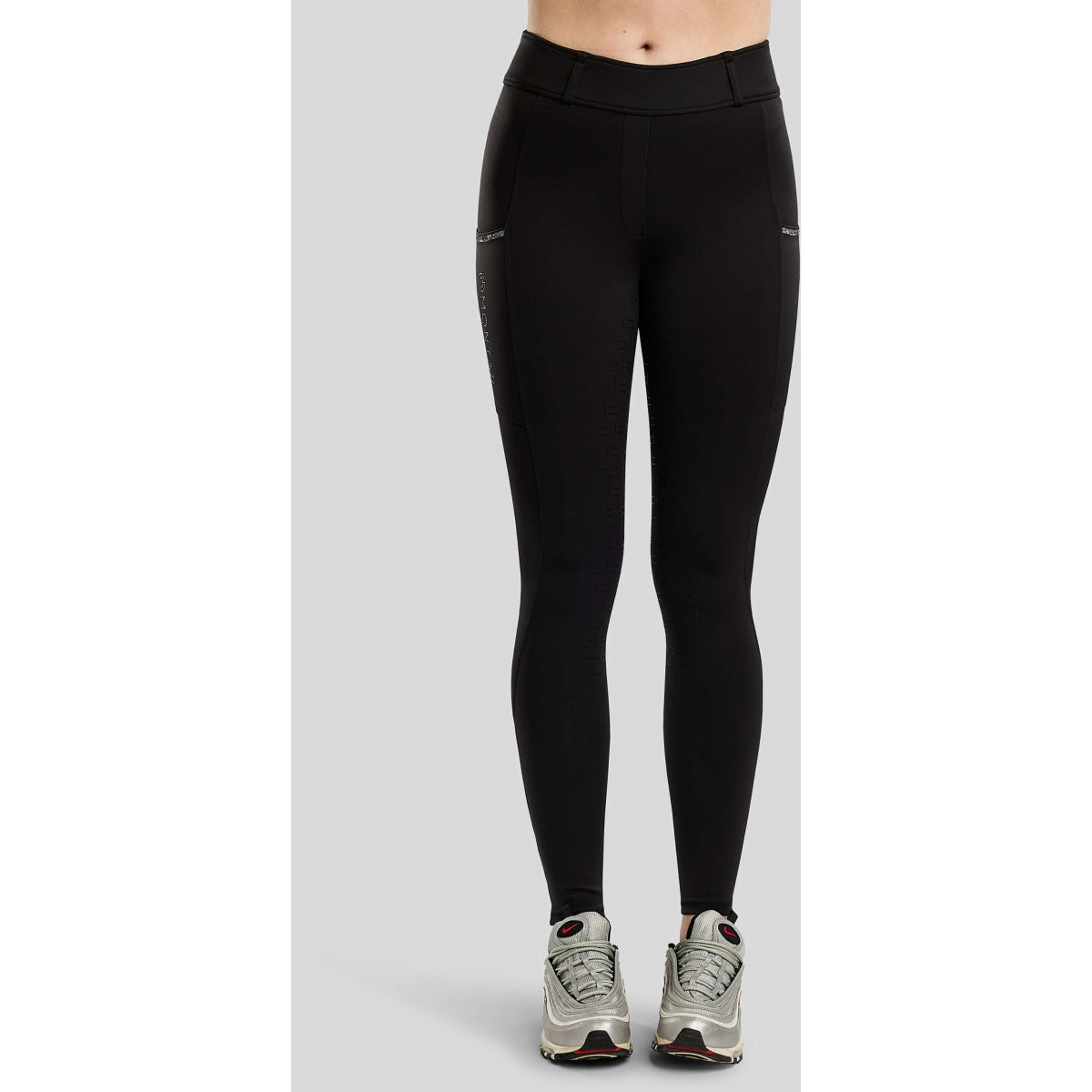Montar Leggings da Equitazione MoMaisy Full Grip Nero