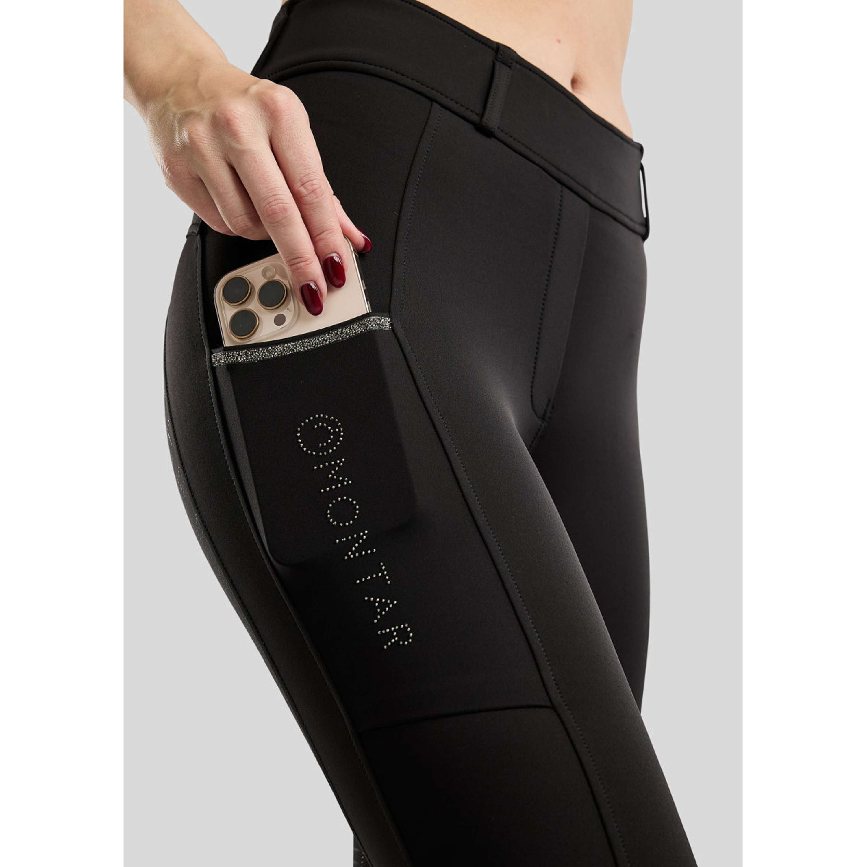 Montar Leggings da Equitazione MoMaisy Full Grip Nero