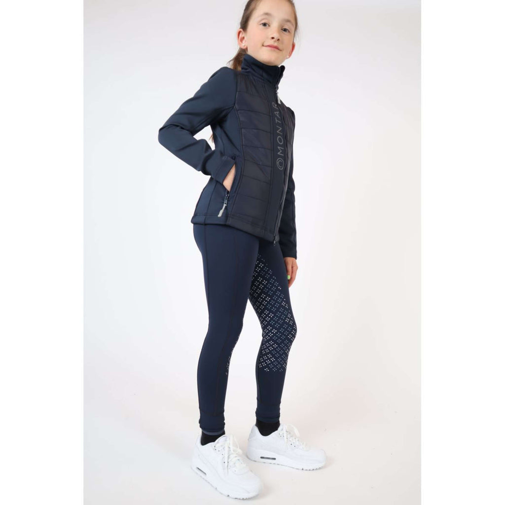 Montar Leggings da Equitazione Selena Pull On Junior FullGrip Navy