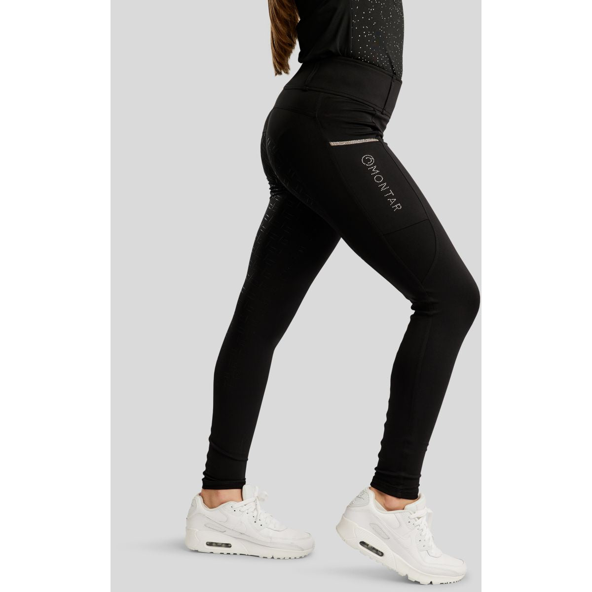 Montar Leggings da Equitazione MoLila Champagne Crystals Junior Nero