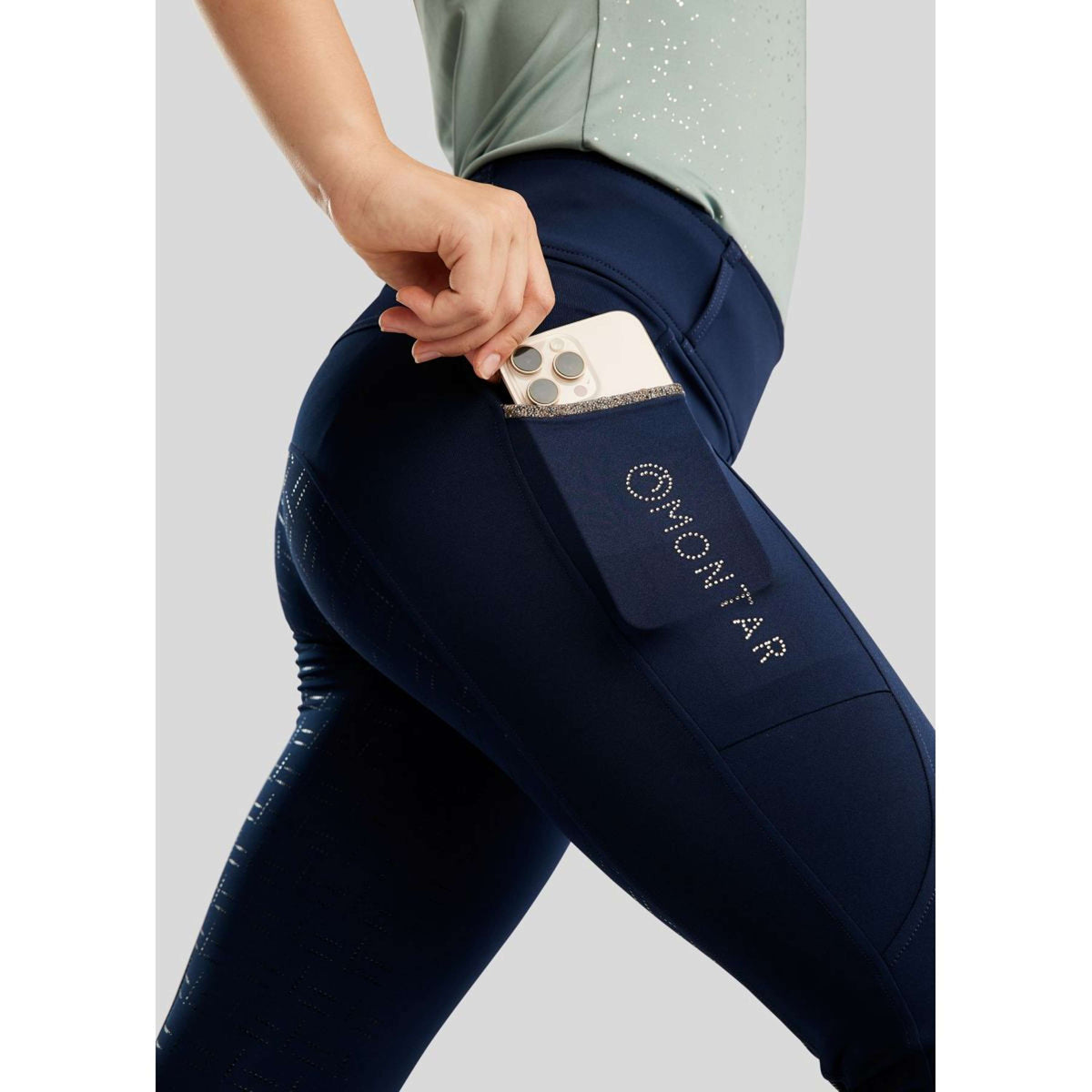 Montar Leggings da Equitazione MoLila Champagne Crystals Junior Navy