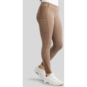 Montar Leggings da Equitazione MoWilma Hybrid Pintucks Golden Quartz Crystals Full Grip Nougat Brown