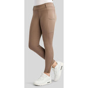 Montar Leggings da Equitazione MoWilma Hybrid Pintucks Golden Quartz Crystals Full Grip Nougat Brown