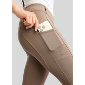 Montar Leggings da Equitazione MoWilma Hybrid Pintucks Golden Quartz Crystals Full Grip Nougat Brown