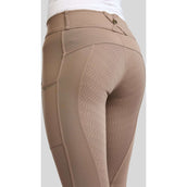 Montar Leggings da Equitazione MoWilma Hybrid Pintucks Golden Quartz Crystals Full Grip Nougat Brown