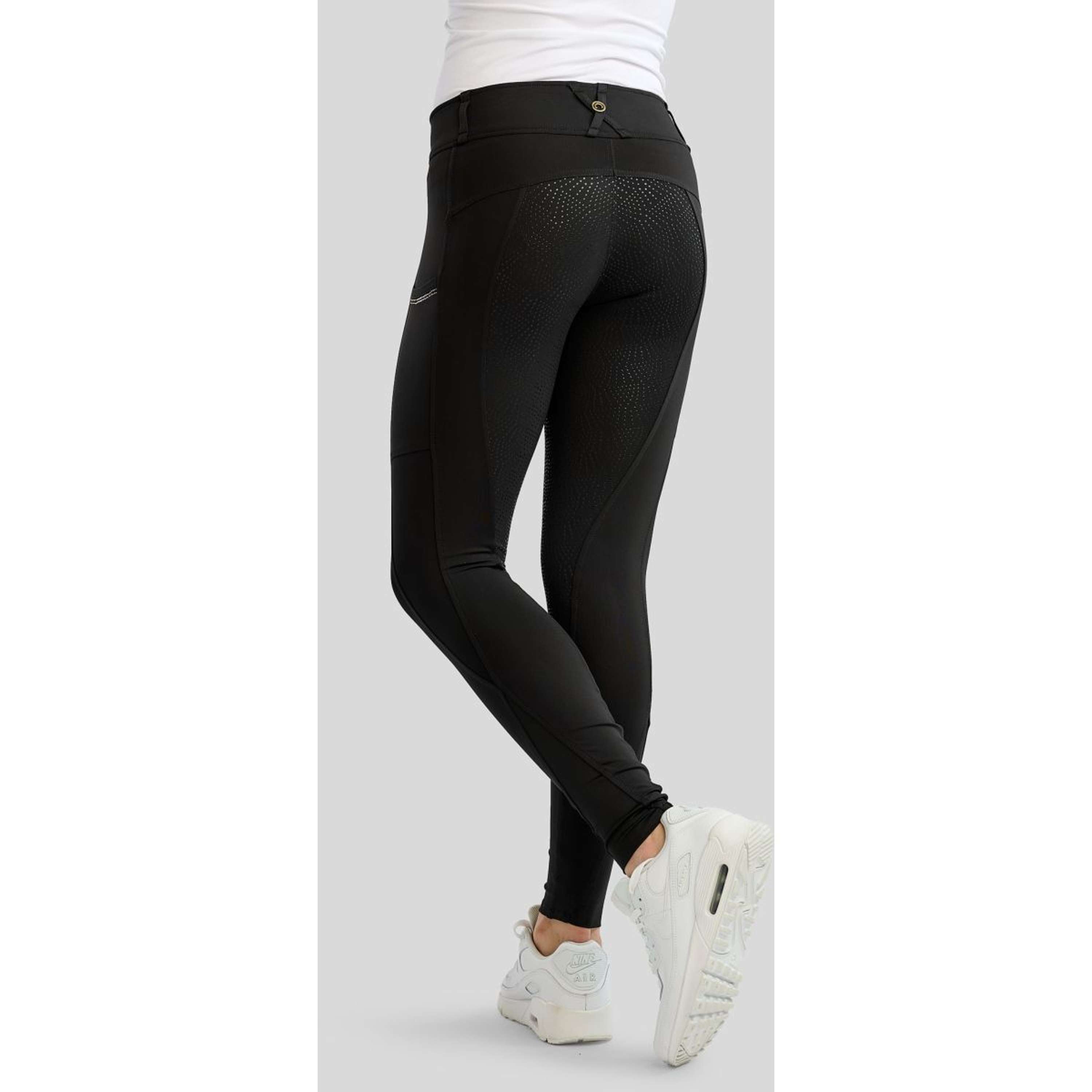 Montar Leggings da Equitazione MoEverline Hybrid Golden Quartz Crystals Kids Full Grip Nero