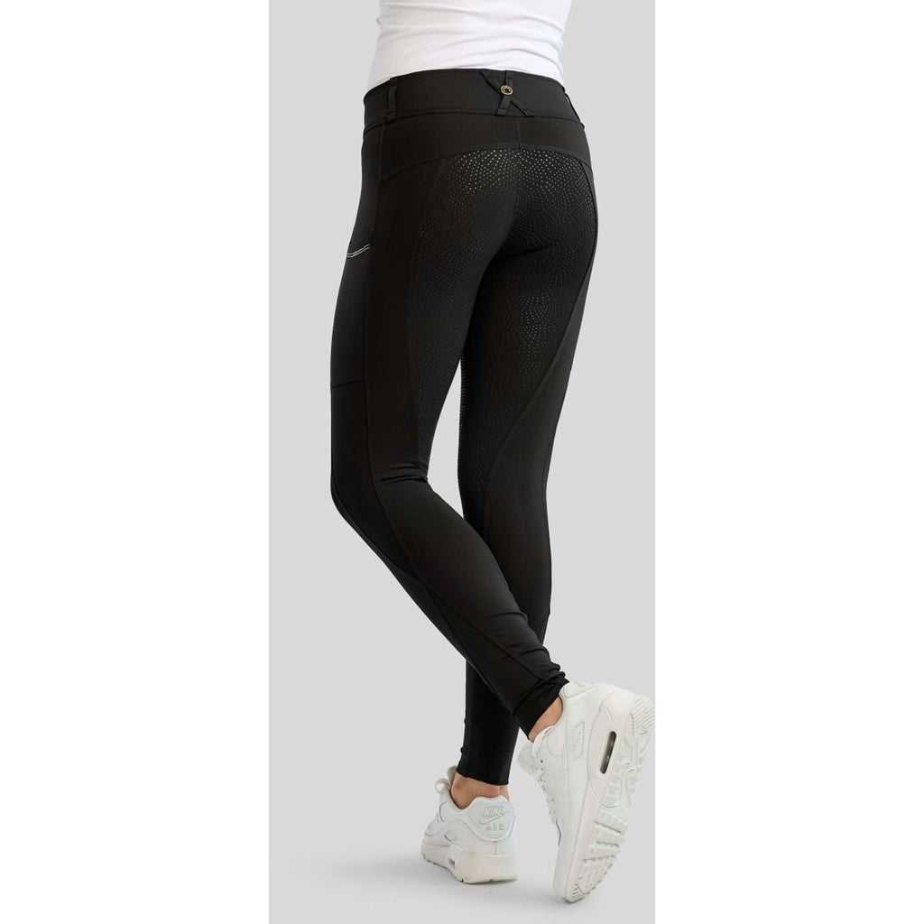 Montar Leggings da Equitazione MoEverline Hybrid Golden Quartz Crystals Kids Full Grip Nero
