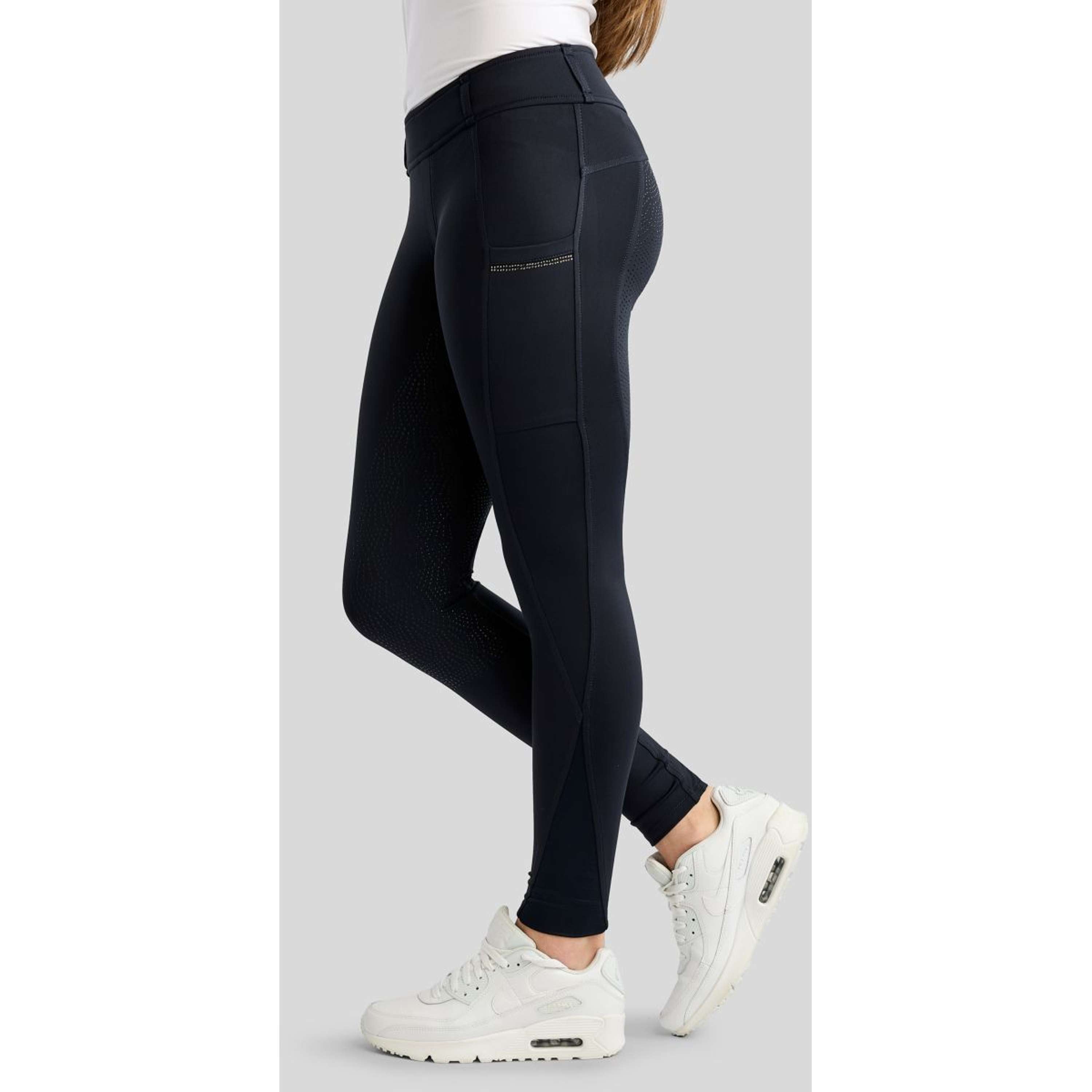 Montar Leggings da Equitazione MoEverline Hybrid Golden Quartz Crystals Kids Full Grip Navy