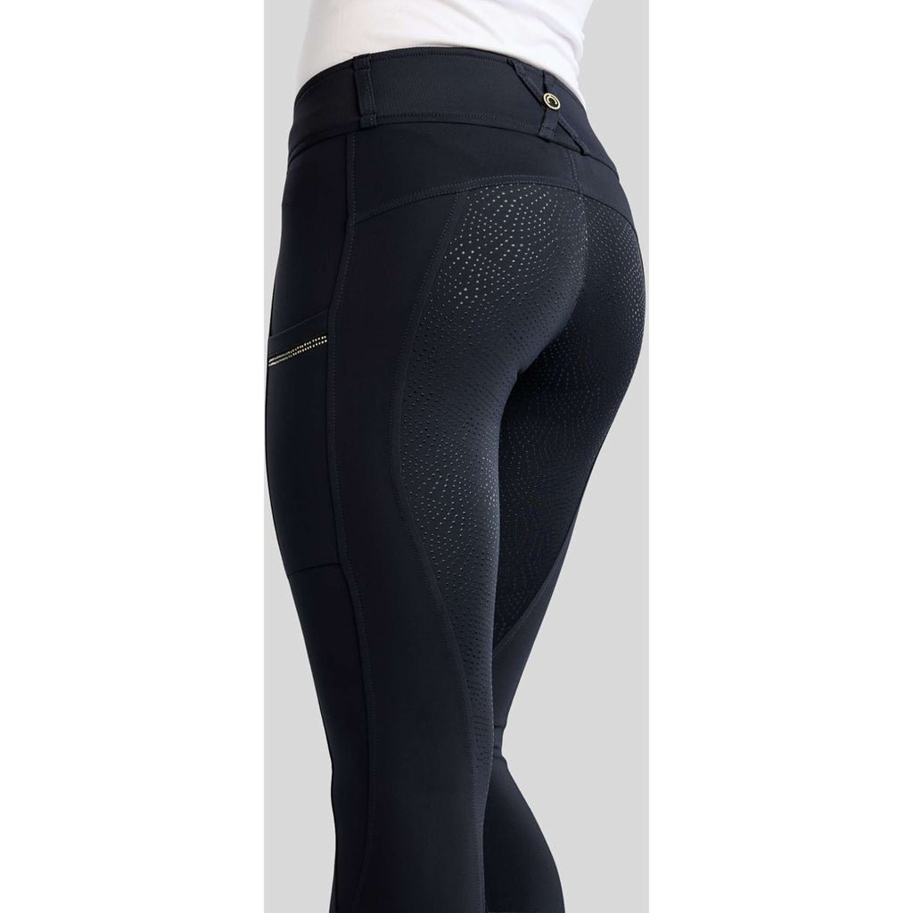 Montar Leggings da Equitazione MoEverline Hybrid Golden Quartz Crystals Kids Full Grip Navy