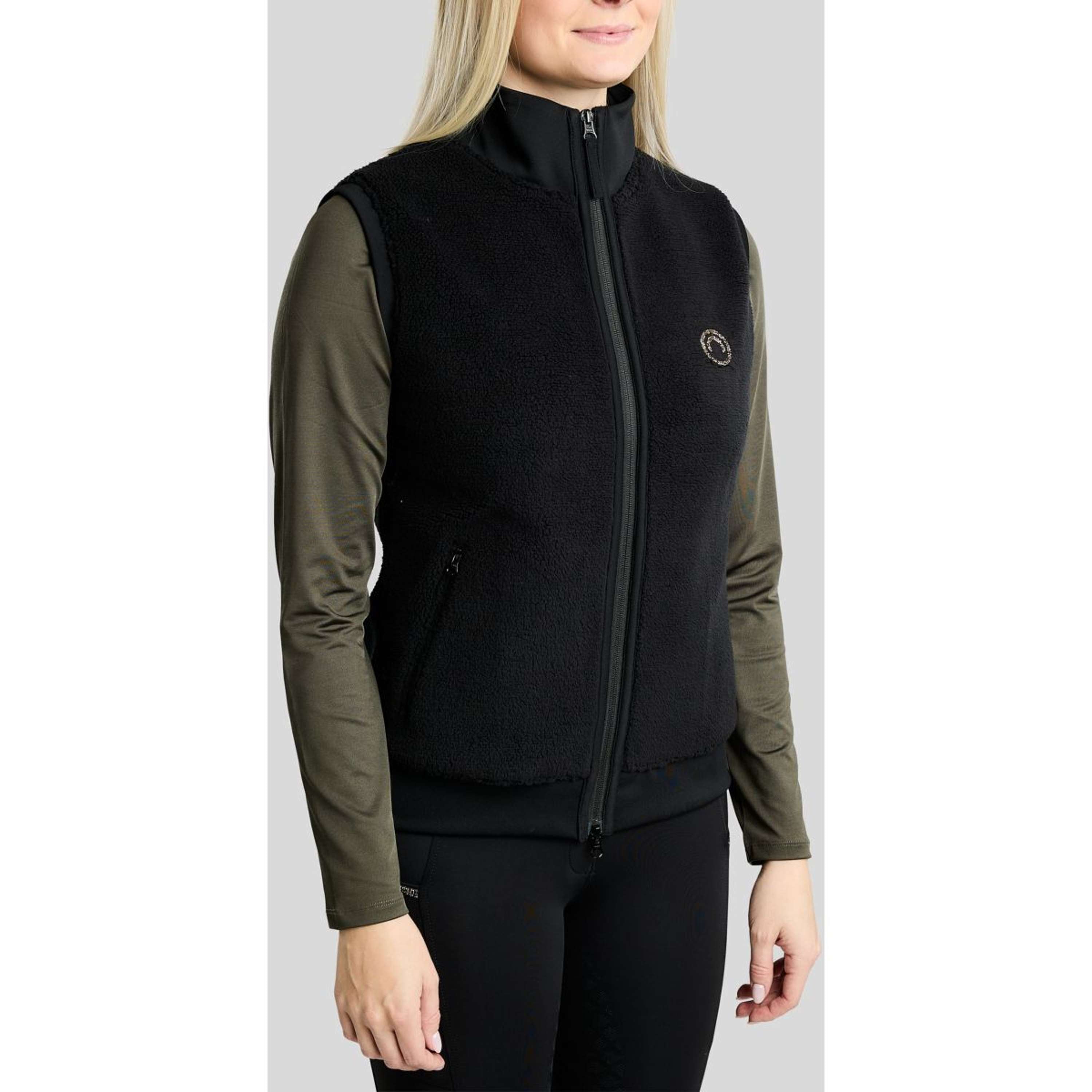 Montar Gilet MoEbba Teddy Pile Golden Quartz Nero