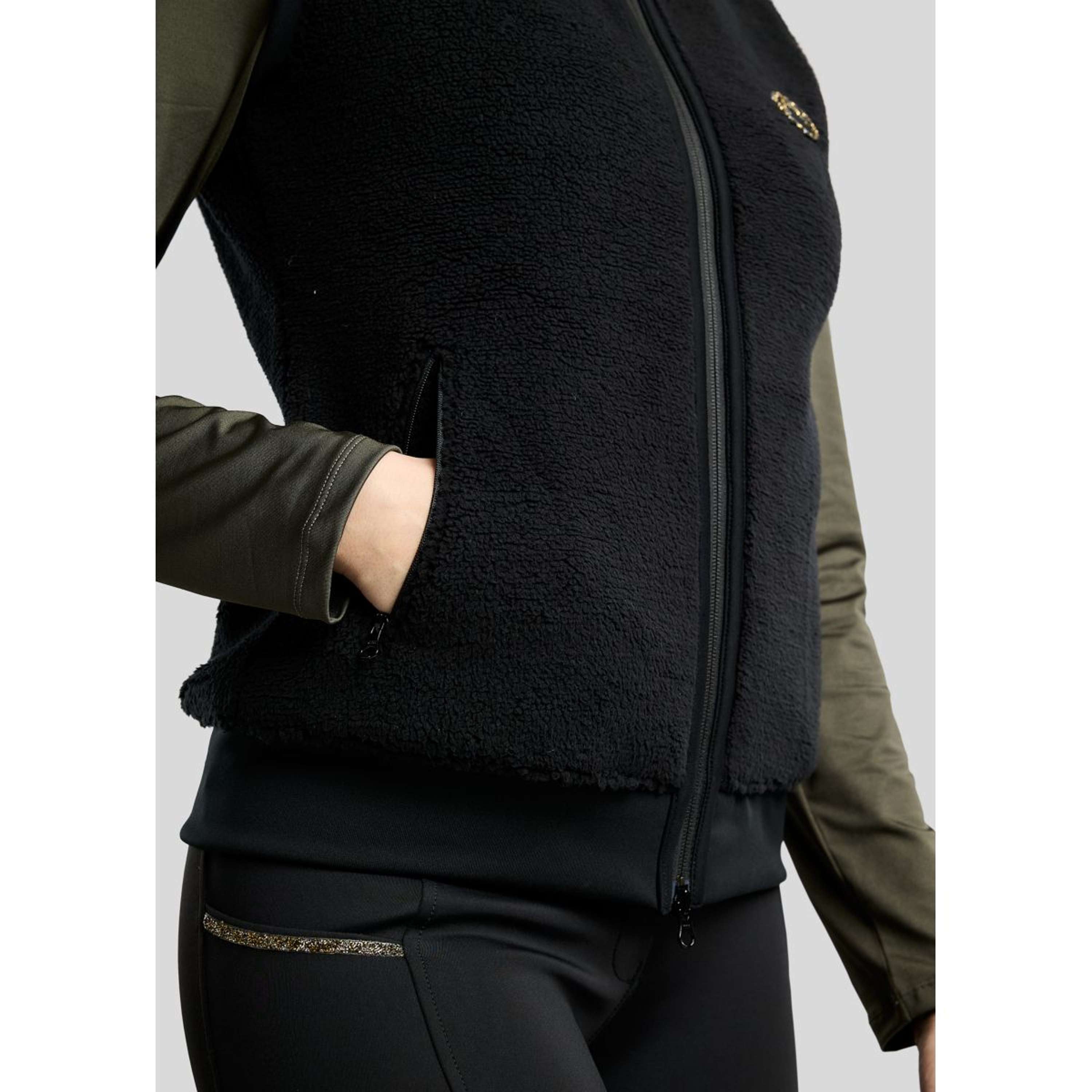 Montar Gilet MoEbba Teddy Pile Golden Quartz Nero