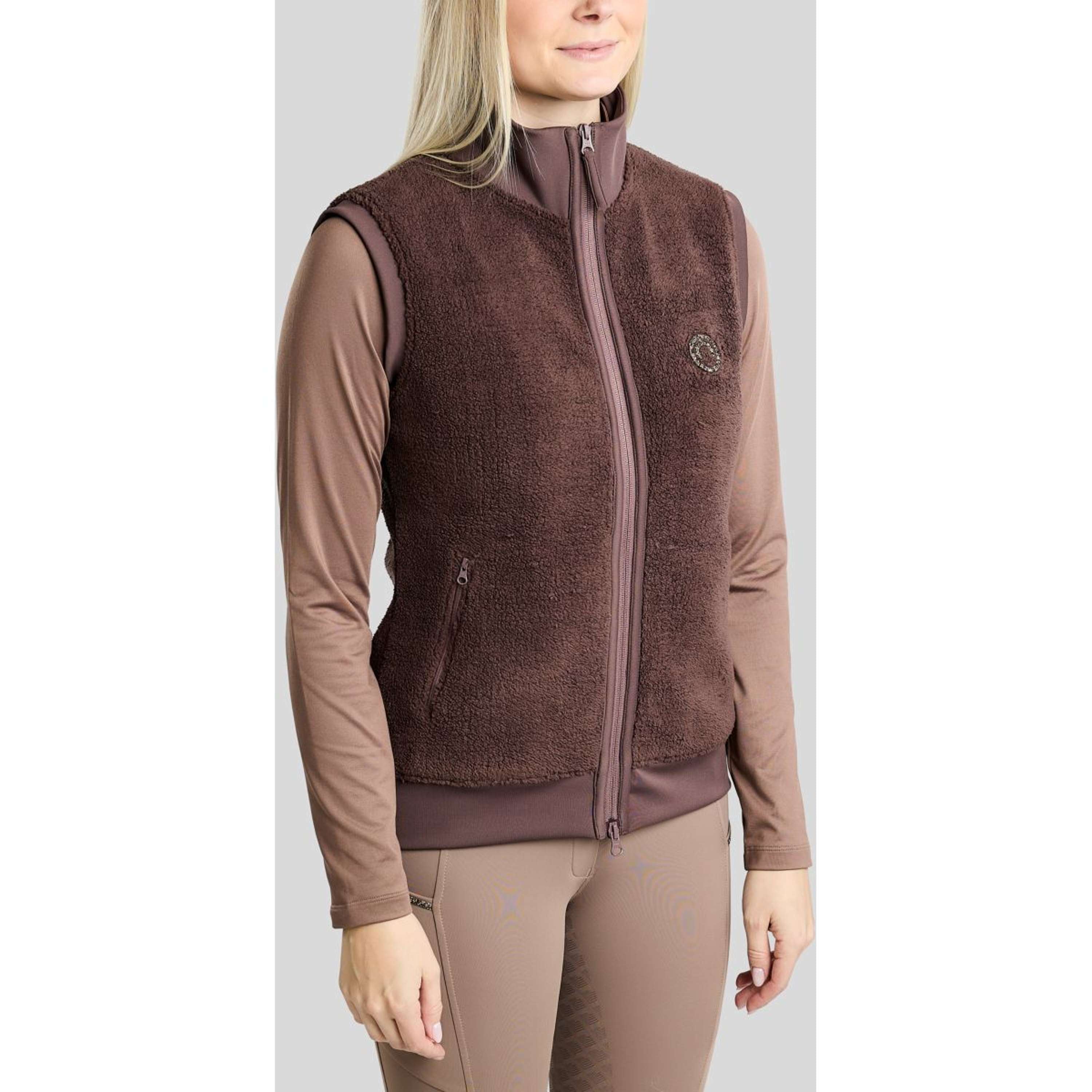 Montar Gilet MoEbba Teddy Pile Golden Quartz Black Peony