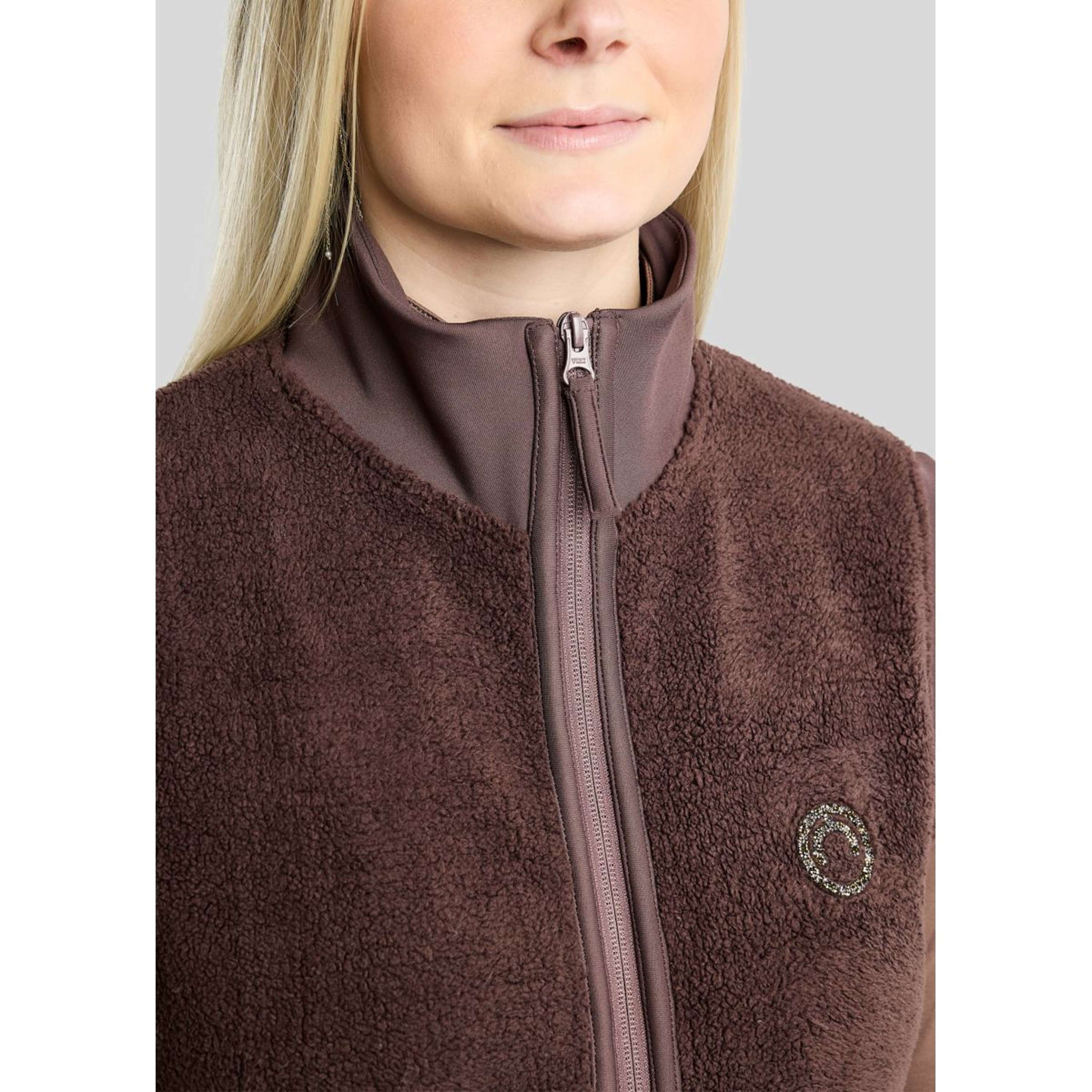 Montar Gilet MoEbba Teddy Pile Golden Quartz Black Peony