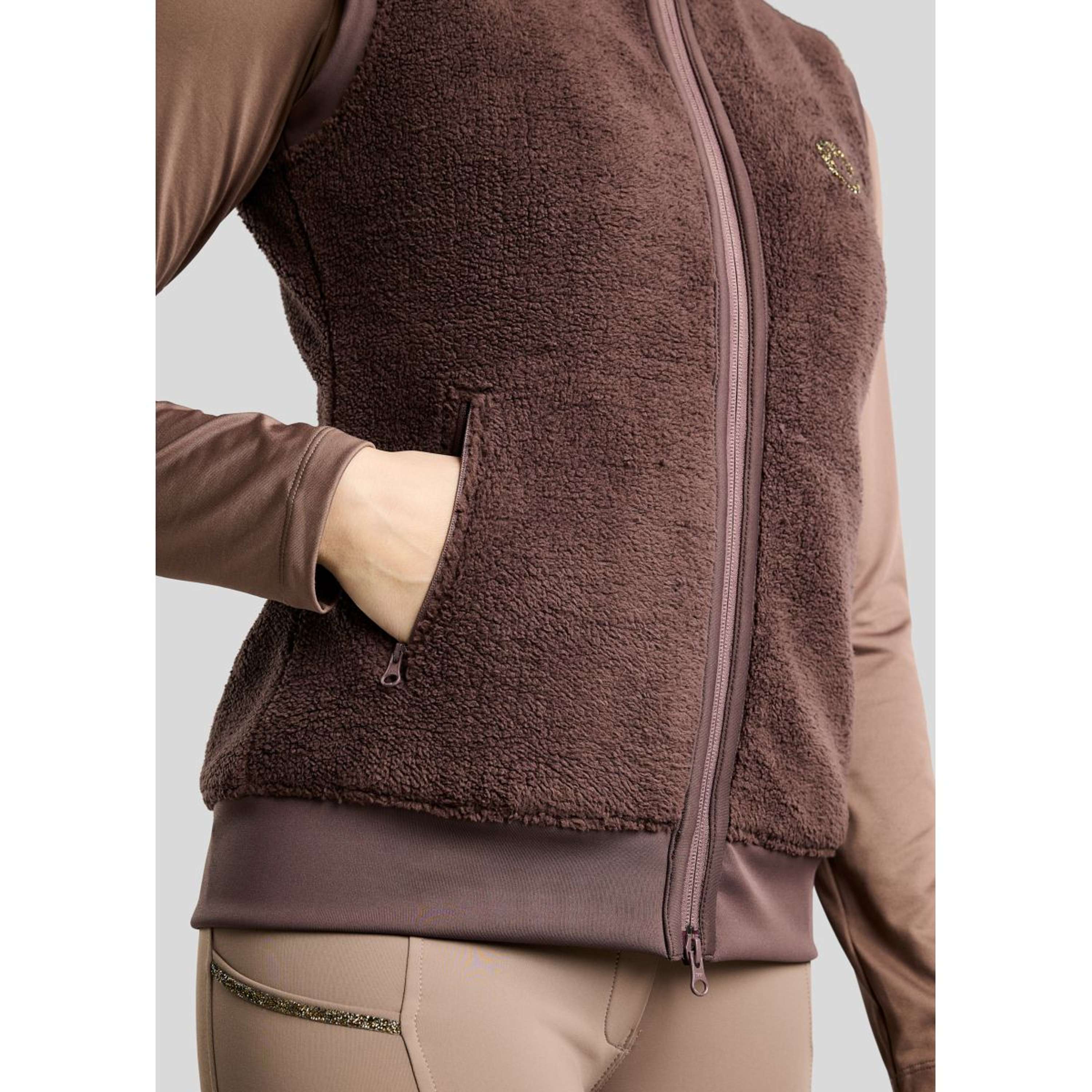 Montar Gilet MoEbba Teddy Pile Golden Quartz Black Peony