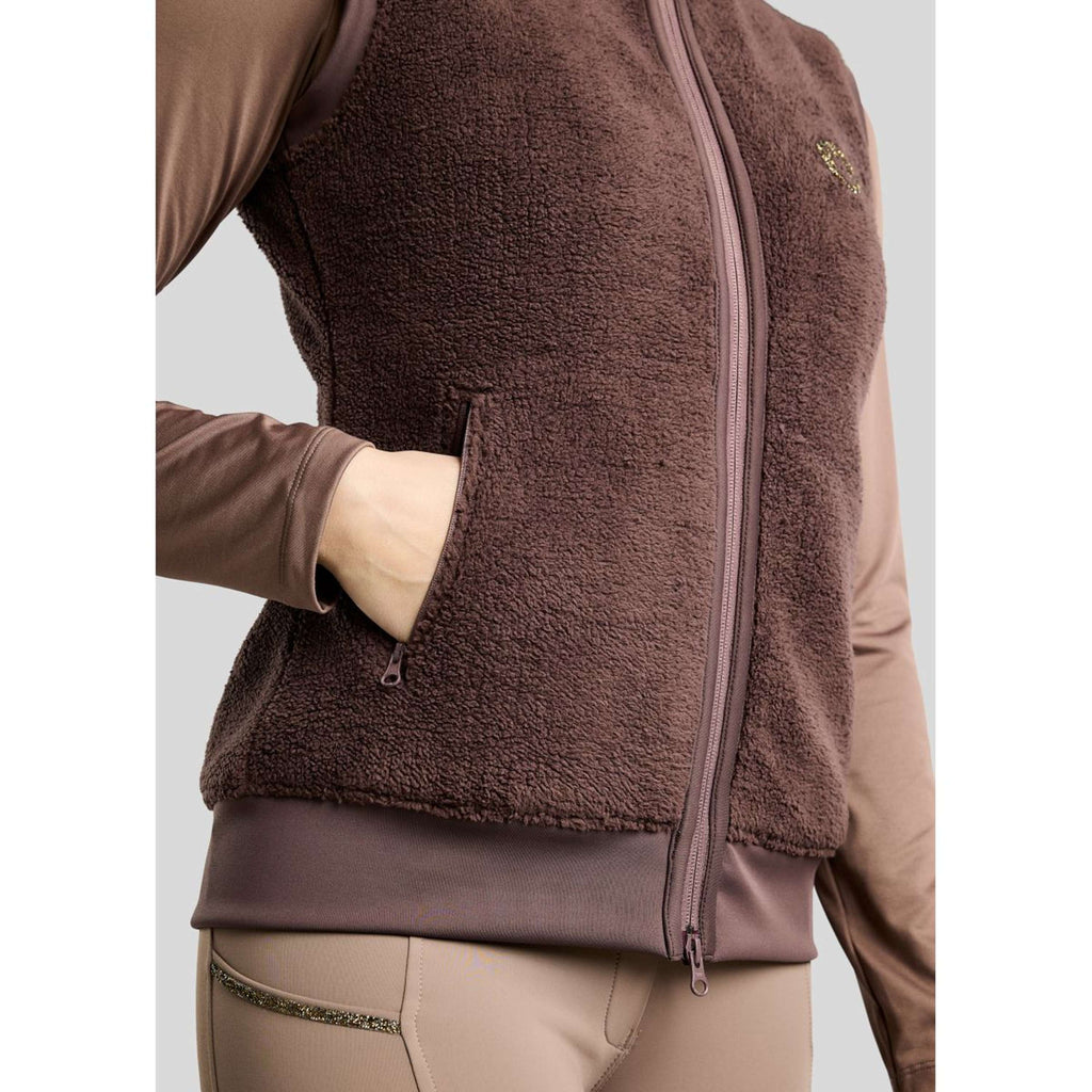 Montar Gilet MoEbba Teddy Pile Golden Quartz Black Peony