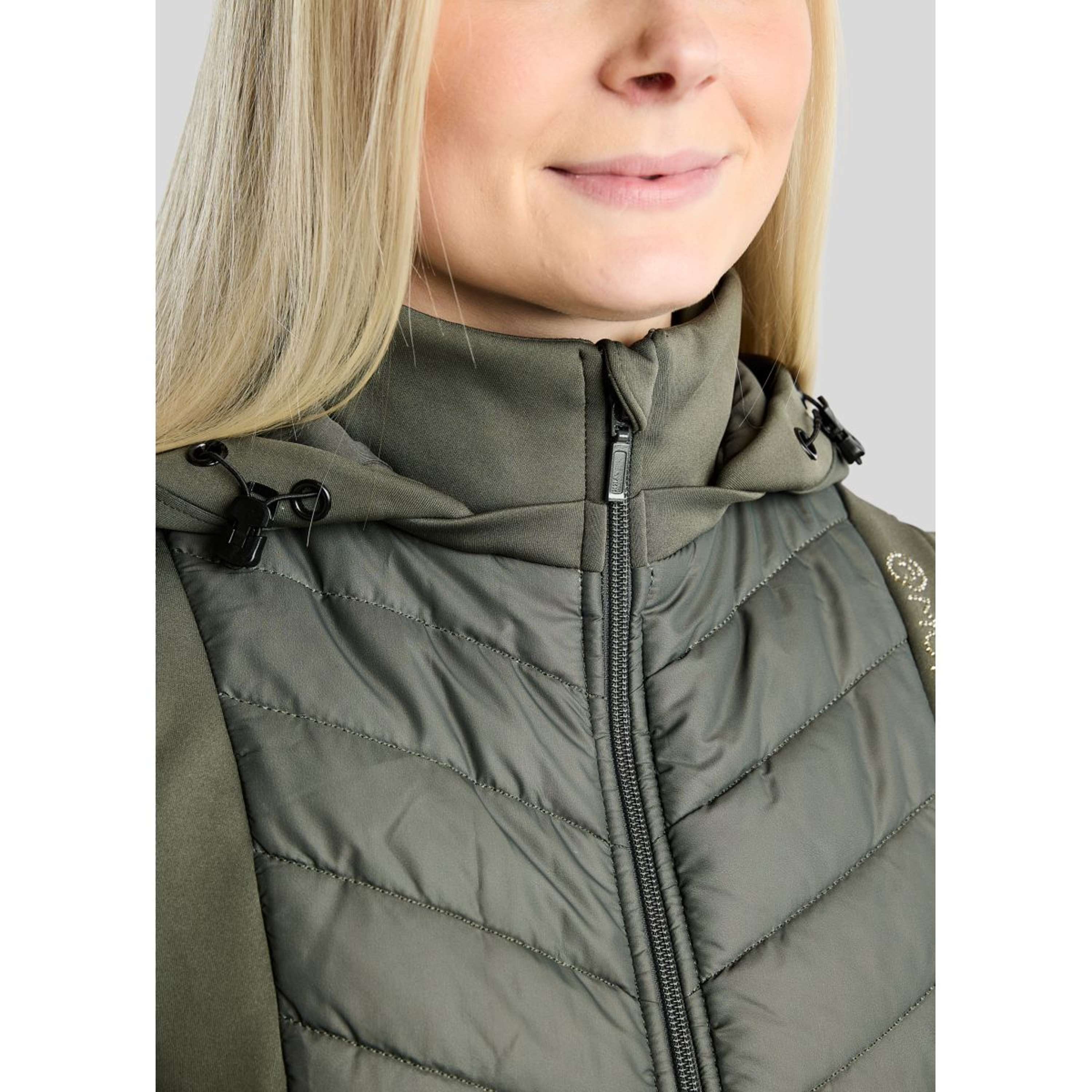 Montar Gilet MoEverline Hybrid Detachable Hood Golden Quartz Crystals Forest Green