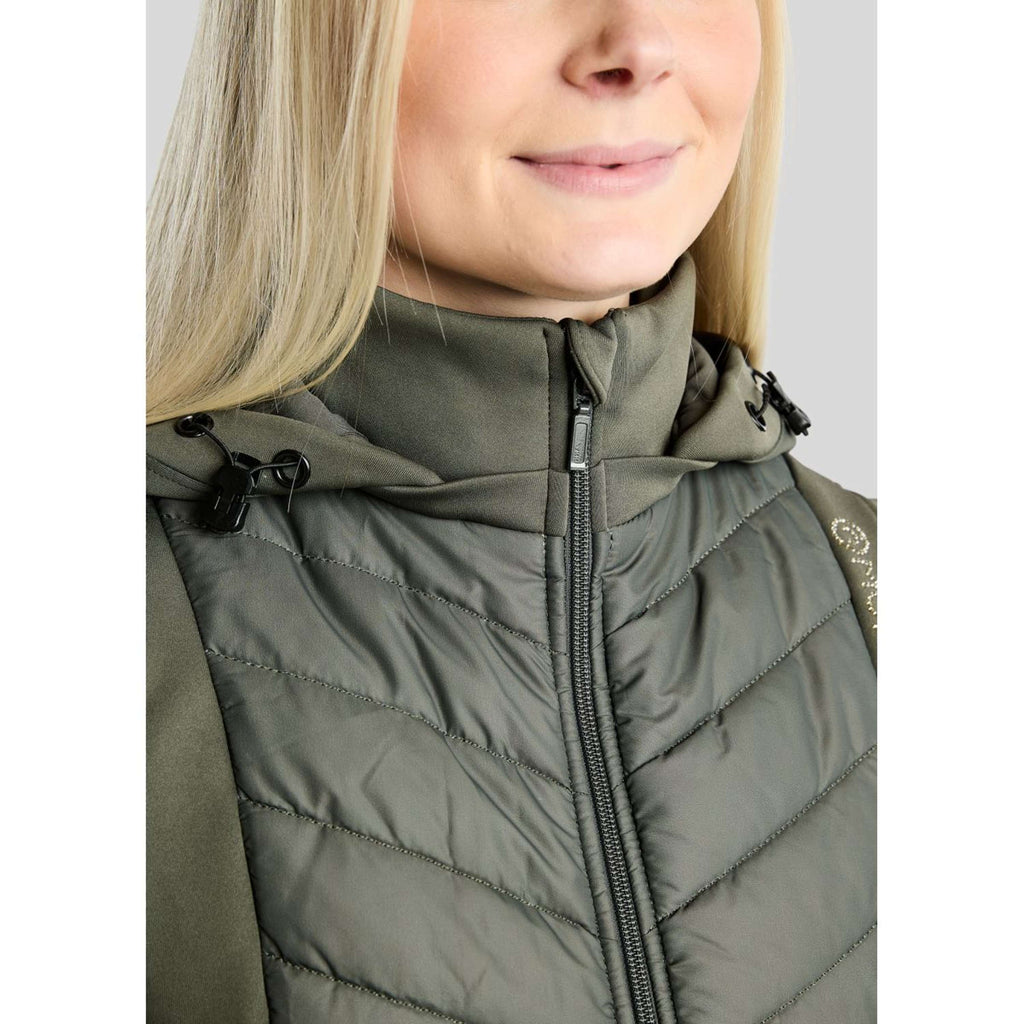 Montar Gilet MoEverline Hybrid Detachable Hood Golden Quartz Crystals Forest Green