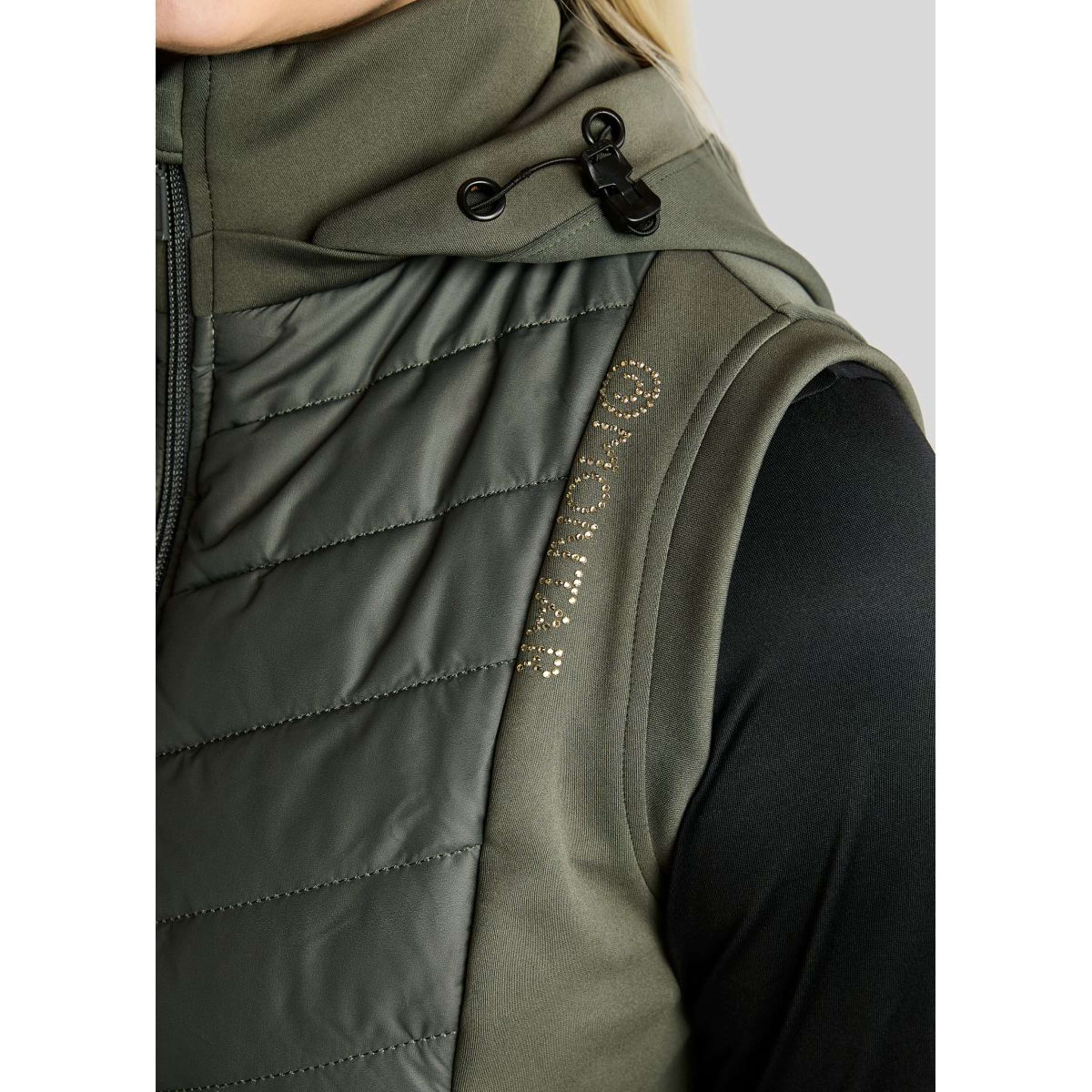 Montar Gilet MoEverline Hybrid Detachable Hood Golden Quartz Crystals Forest Green
