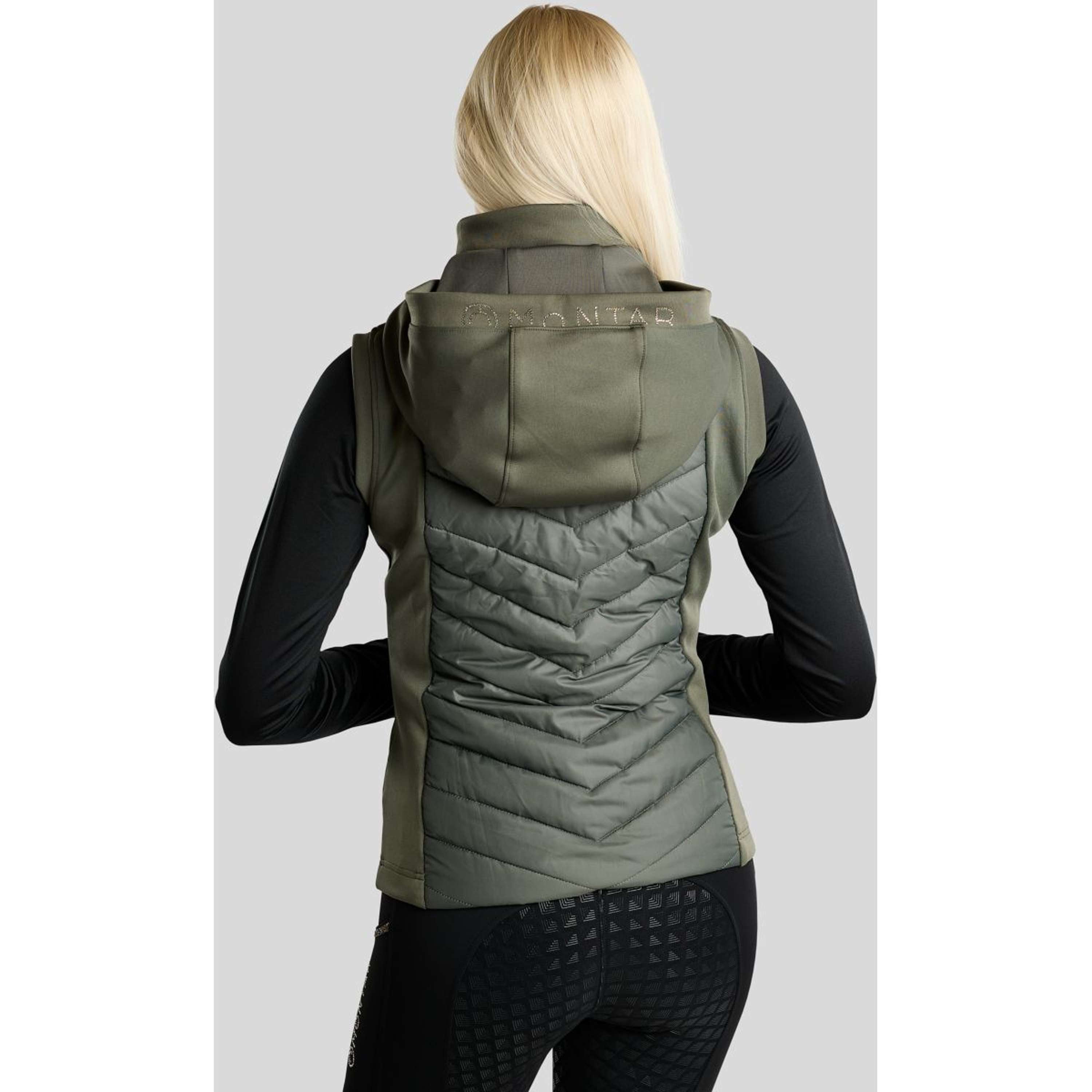 Montar Gilet MoEverline Hybrid Detachable Hood Golden Quartz Crystals Forest Green