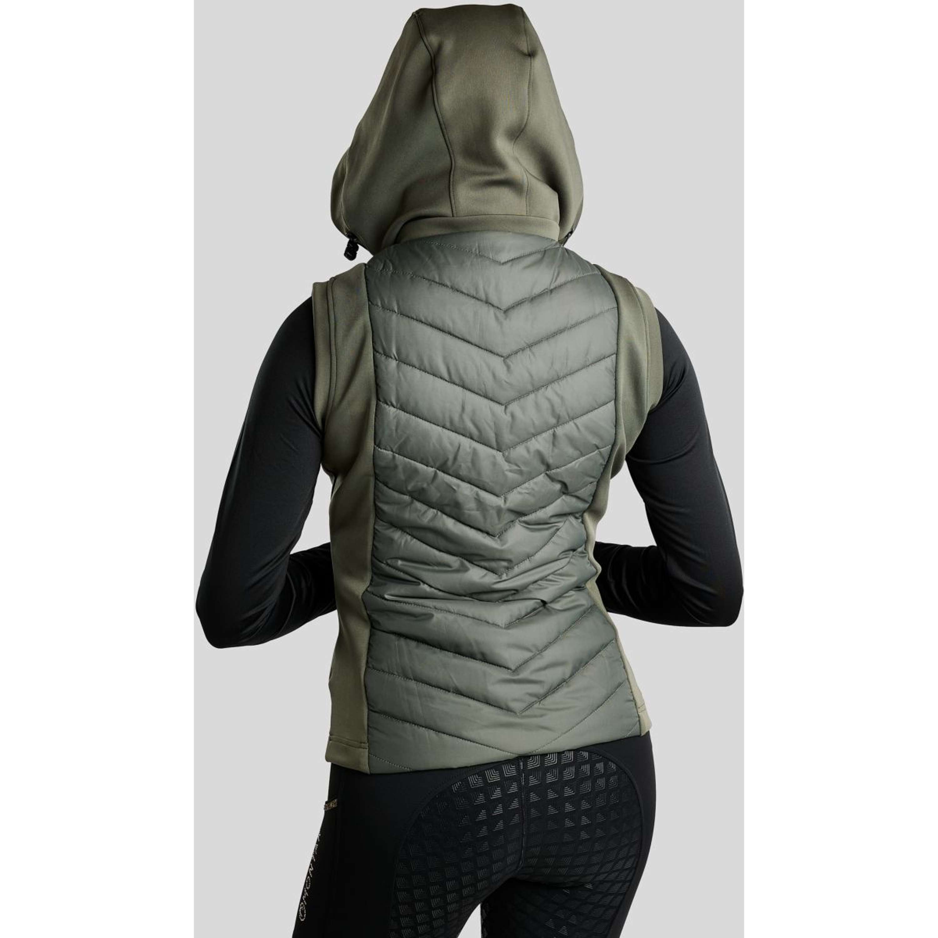 Montar Gilet MoEverline Hybrid Detachable Hood Golden Quartz Crystals Forest Green