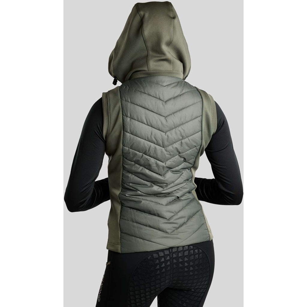 Montar Gilet MoEverline Hybrid Detachable Hood Golden Quartz Crystals Forest Green